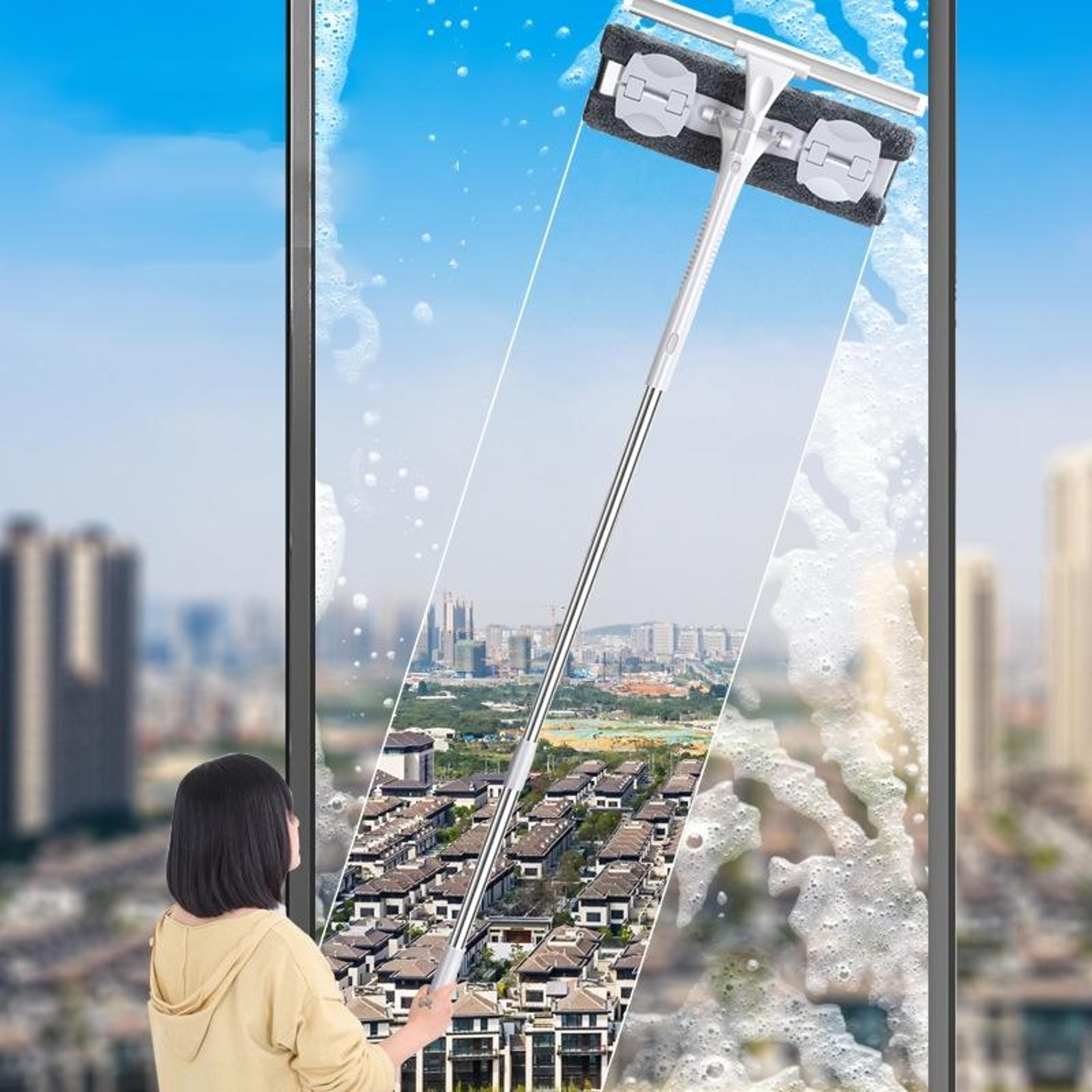 telescopic window cleaner double sided extendable glass cleaning tool