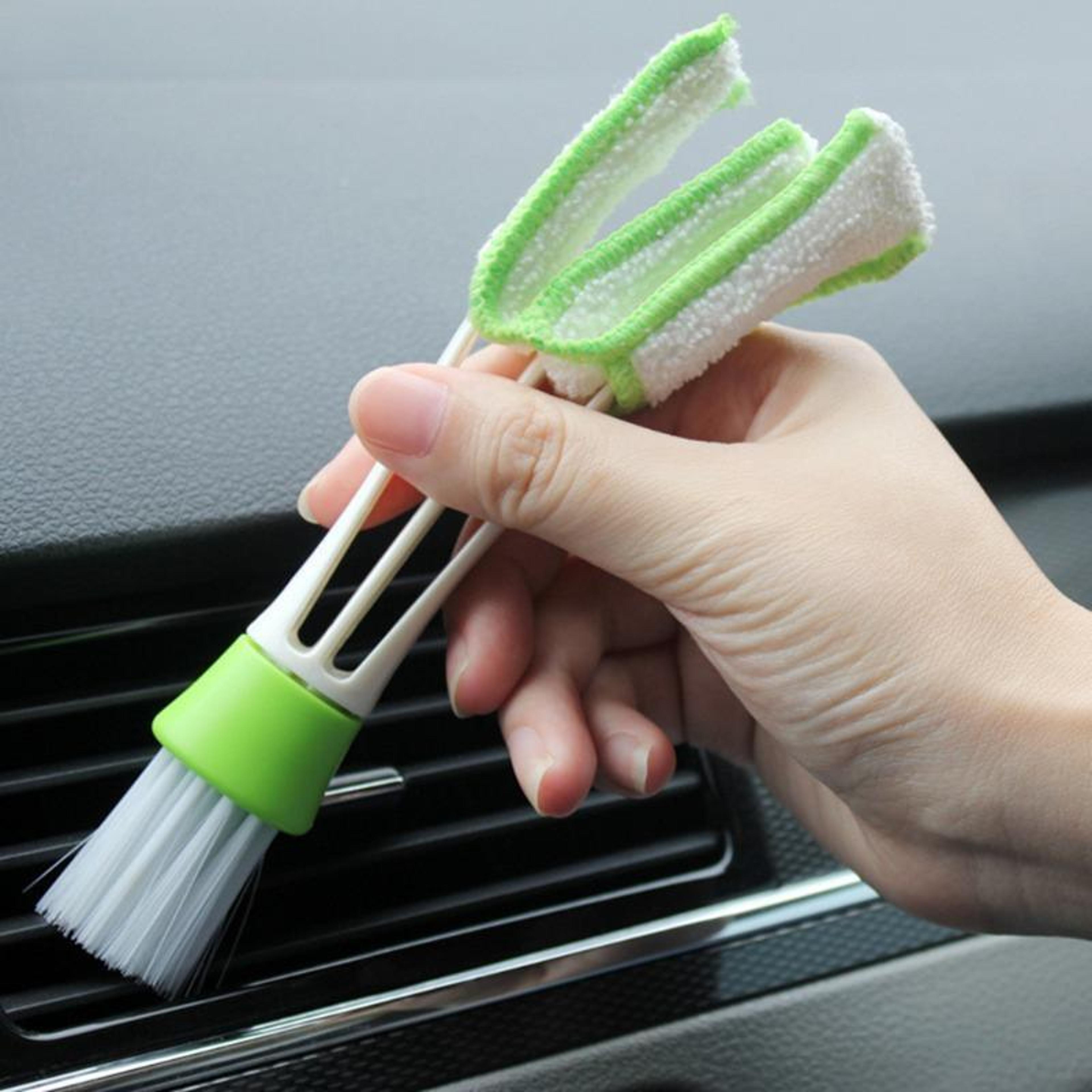 double ended car air vent cleaning brush & keyboard dusting brush set