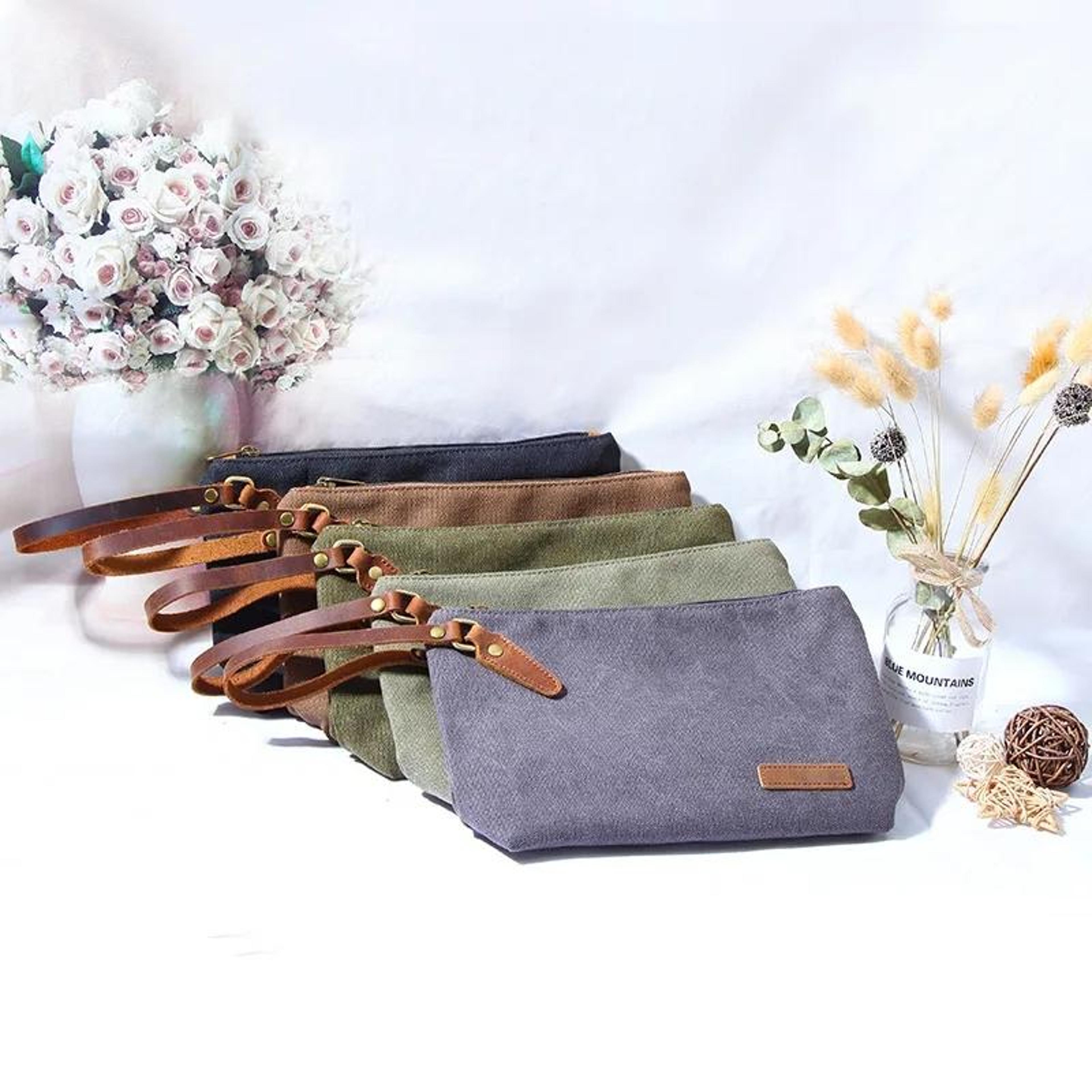 canvas travel makeup bag large capacity cosmetic storage pouch
