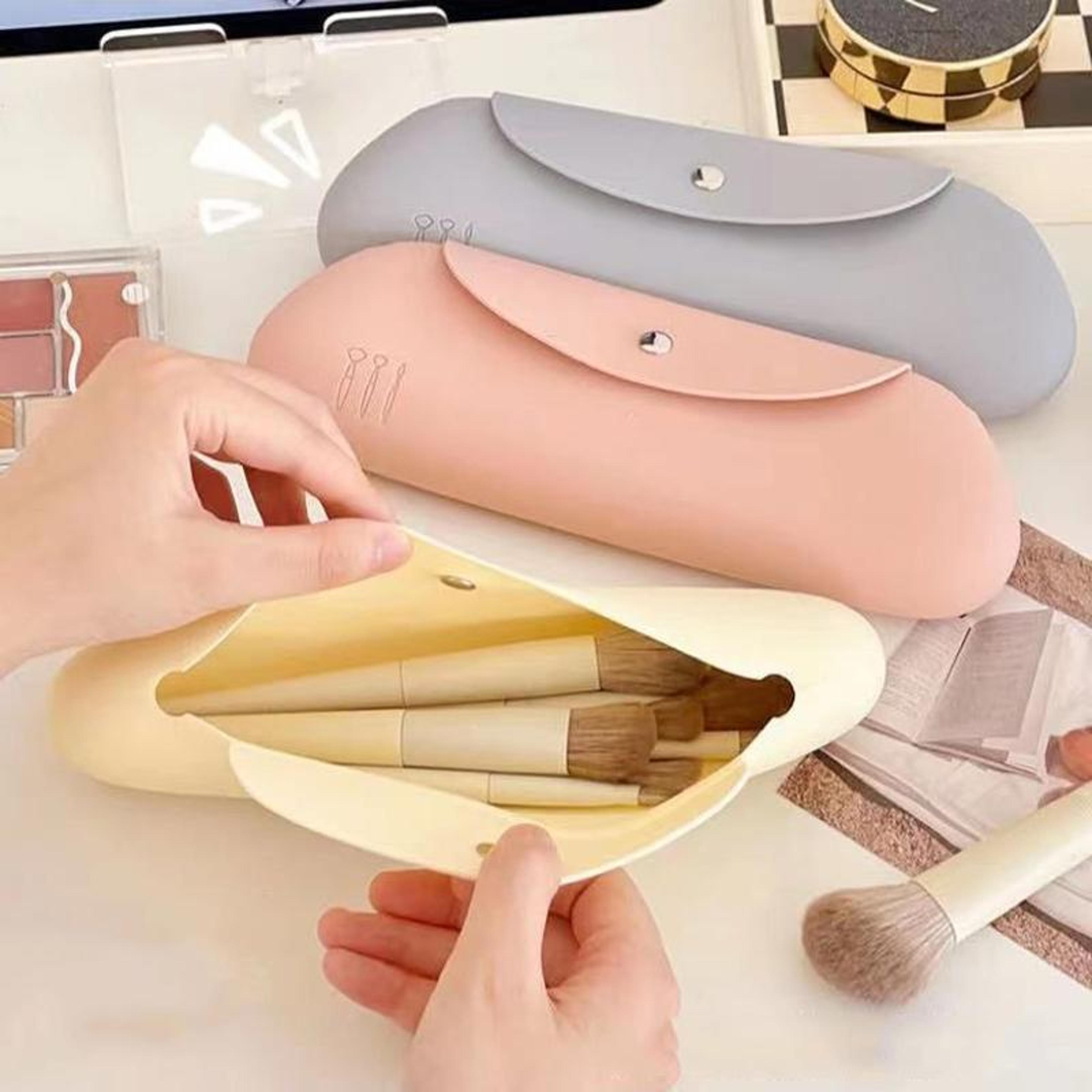 silicone makeup brush organizer bag portable waterproof cosmetic travel case