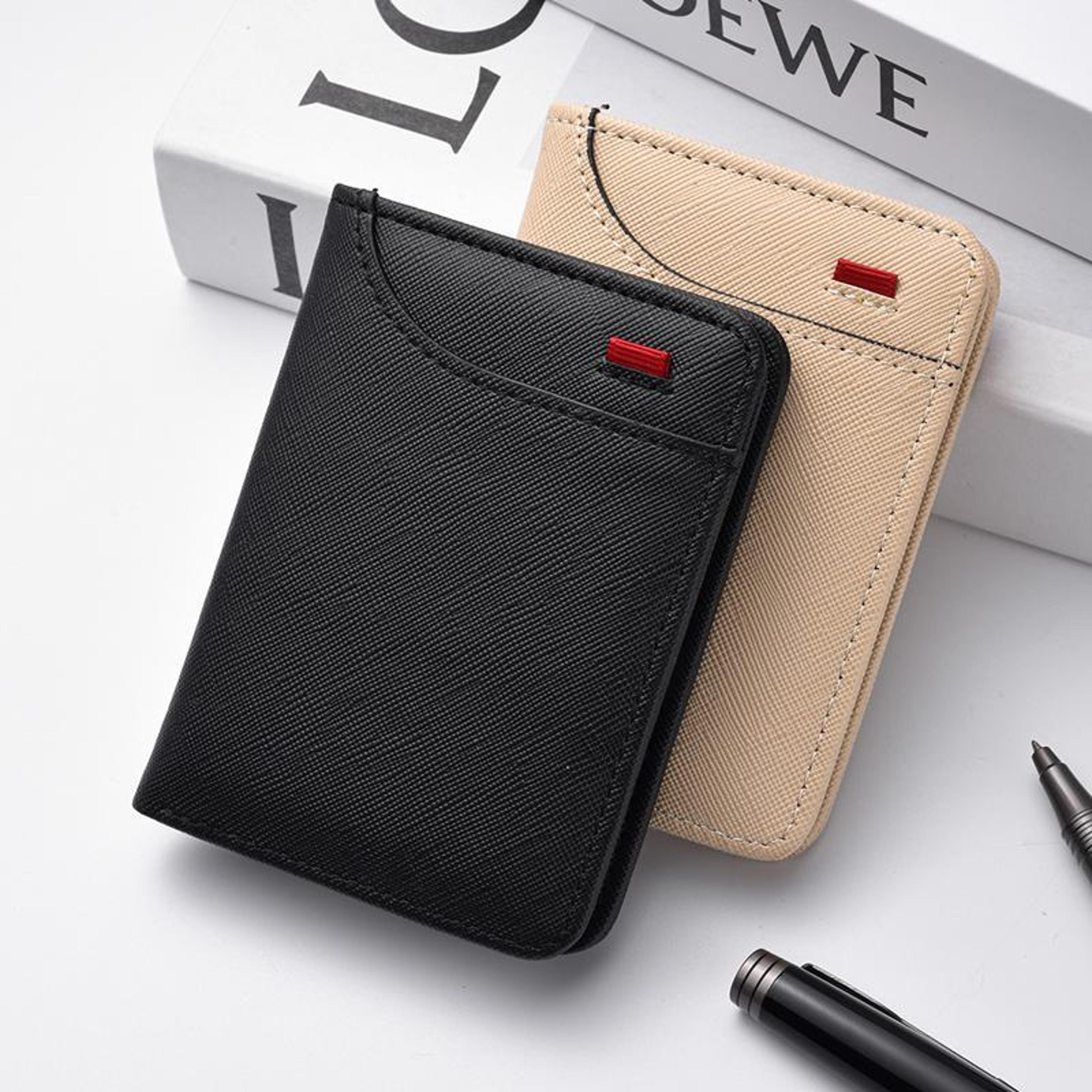men leather wallet slim vertical card holder compact id wallet for everyday carry