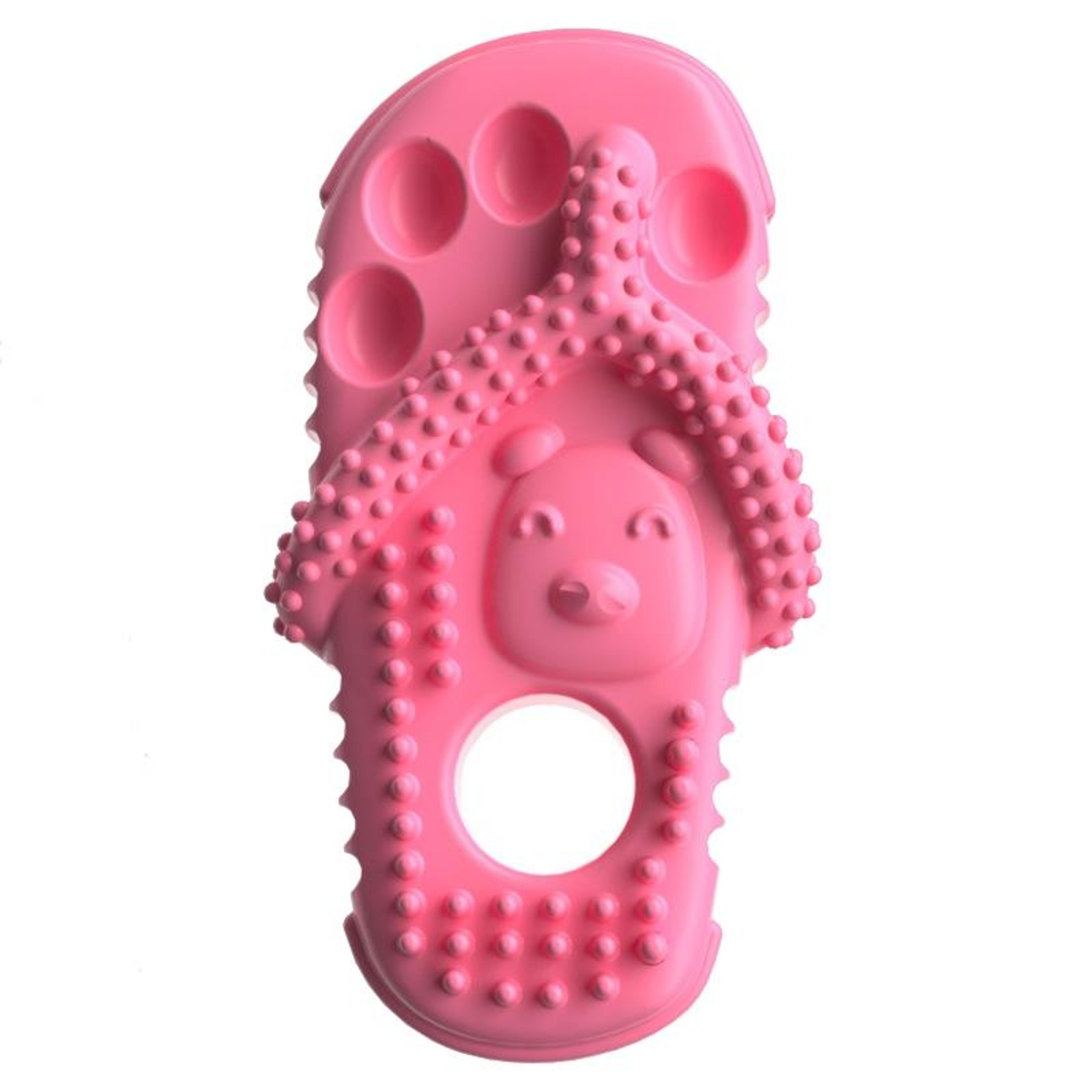 tpr slippers dog chew toy for teeth cleaning durable interactive pet dental care toy rose red