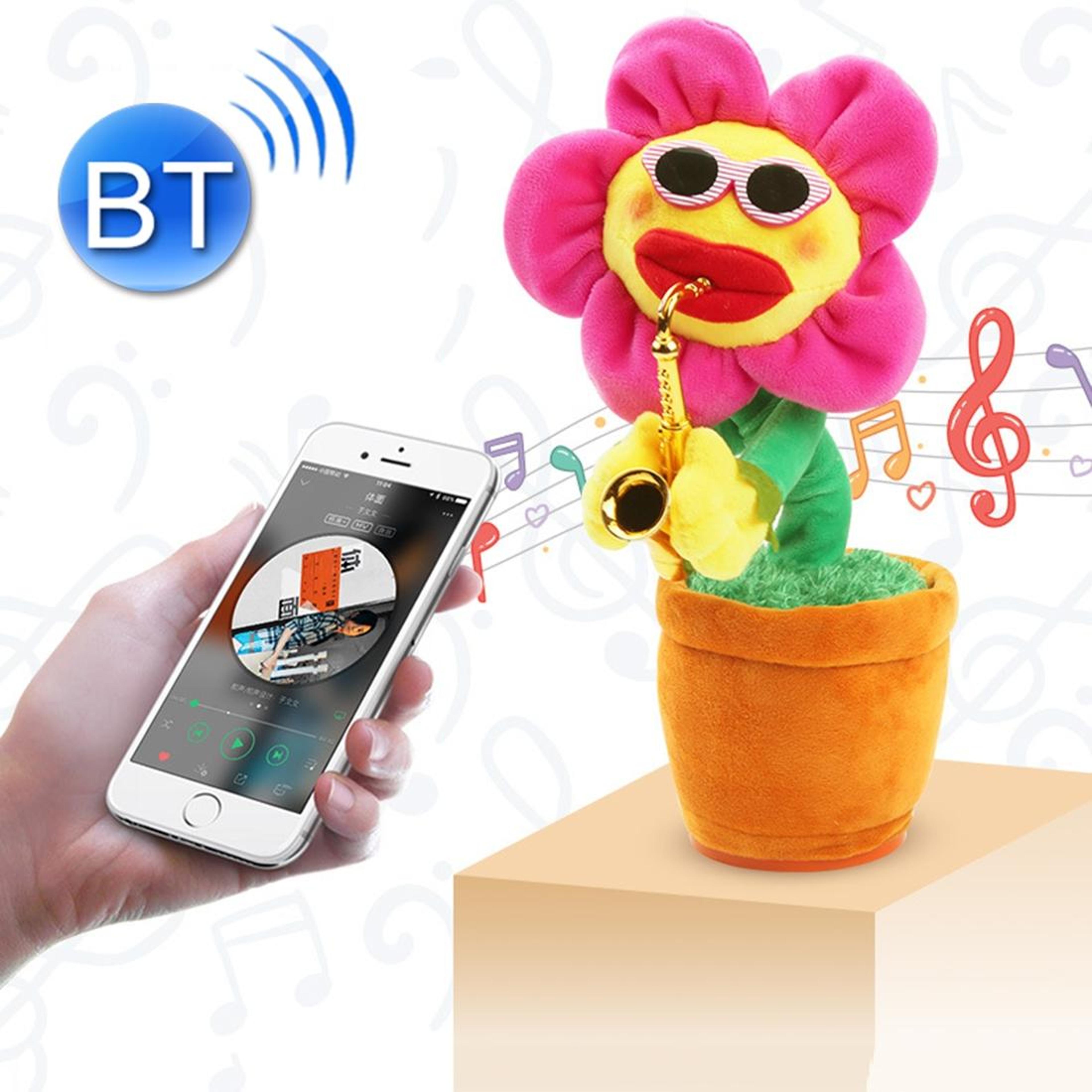 sunflower sax style bluetooth plush musical toy usb rechargeable speaker for kids and adults
