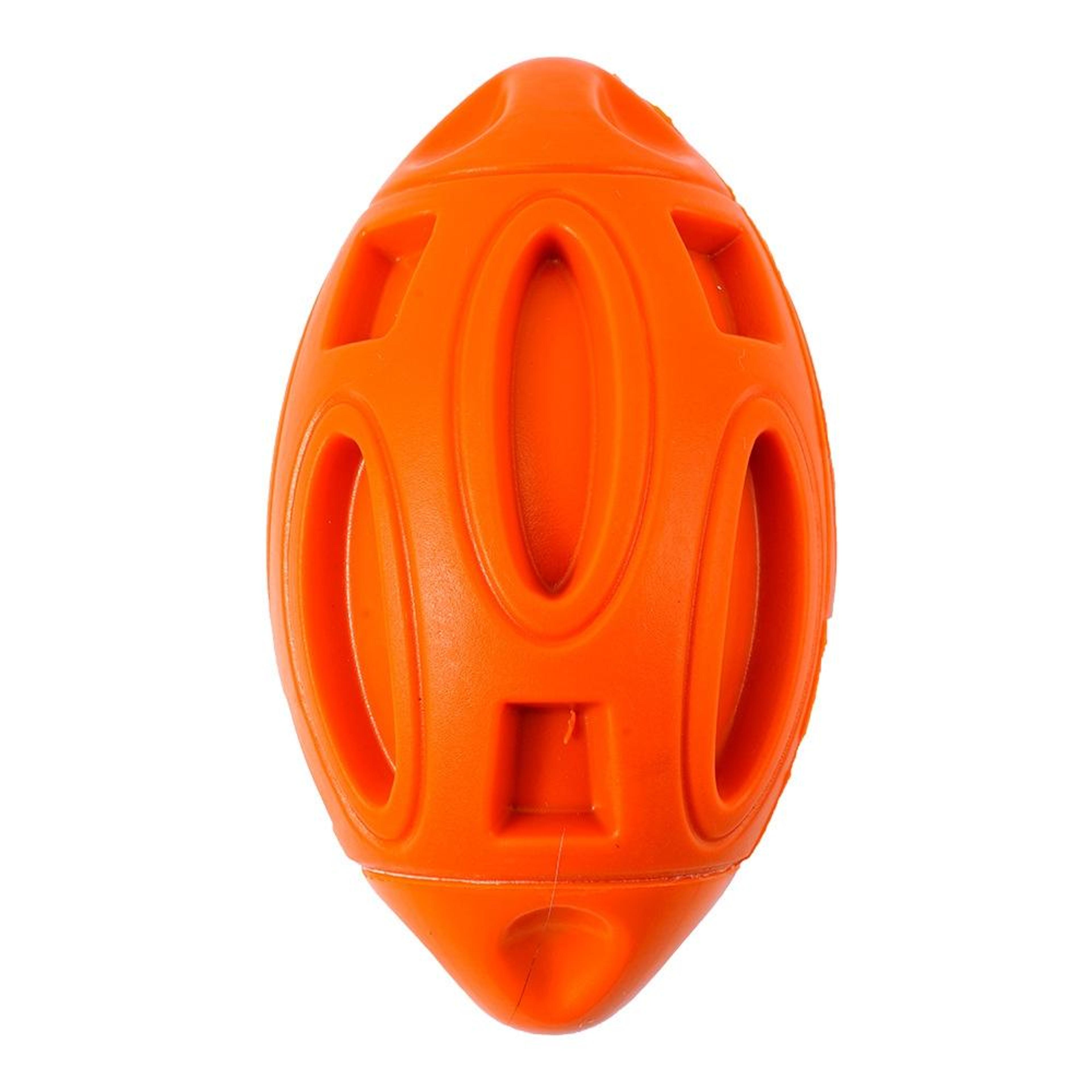 durable rubber rugby dog chew toy with squeaker for medium & large dogs