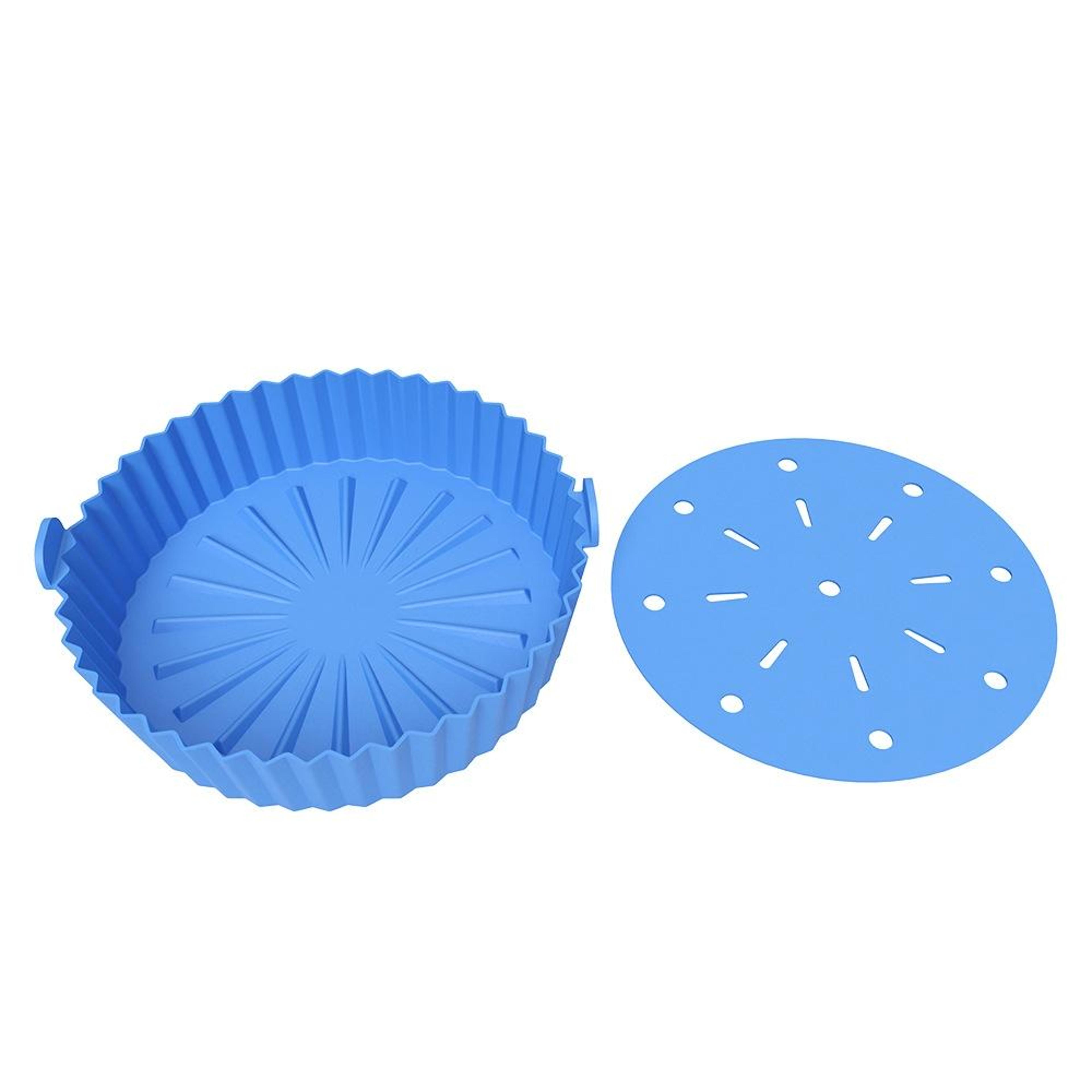 large reusable silicone air fryer liner with handles baskets