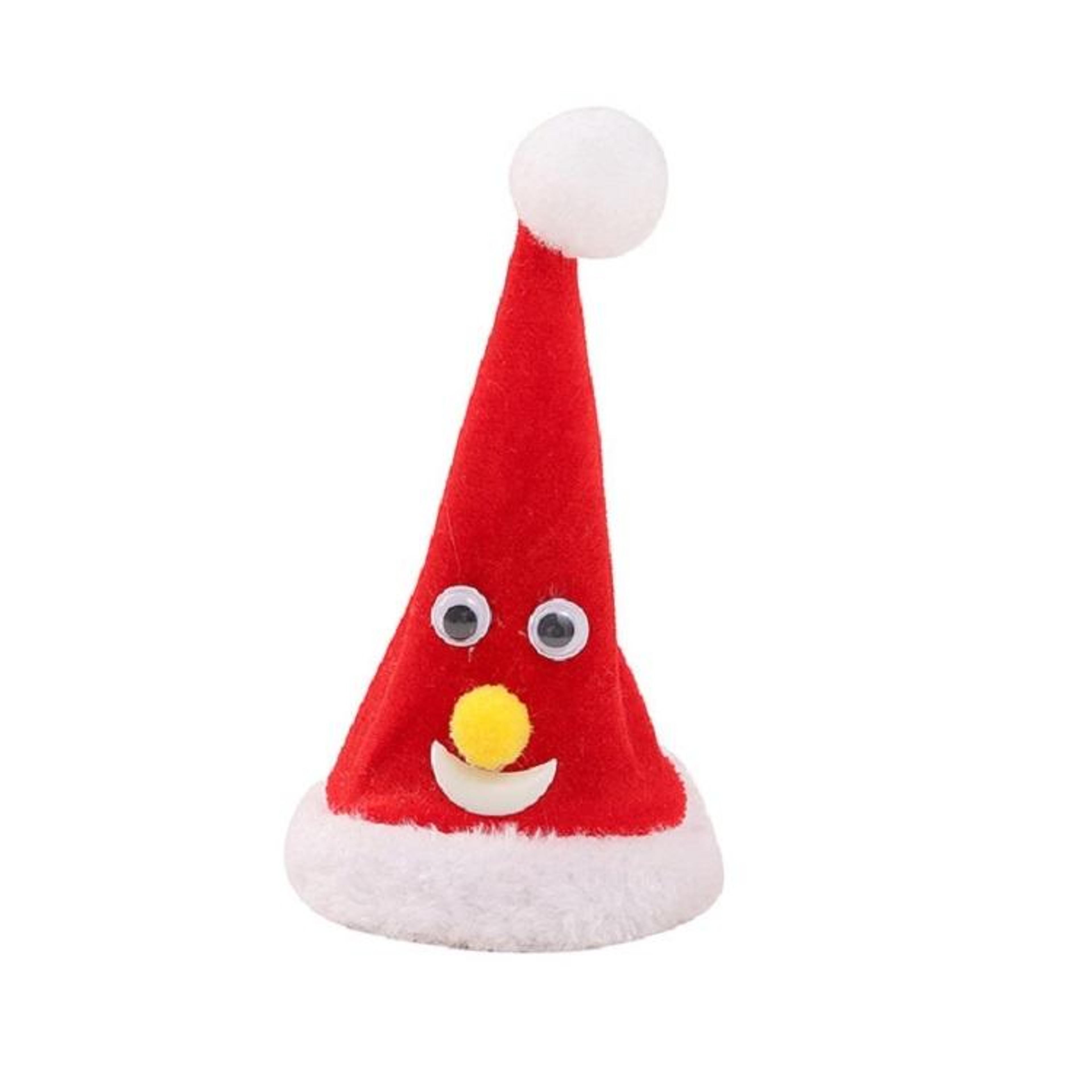electric swing christmas tree hat ornament with music, animated holiday decor