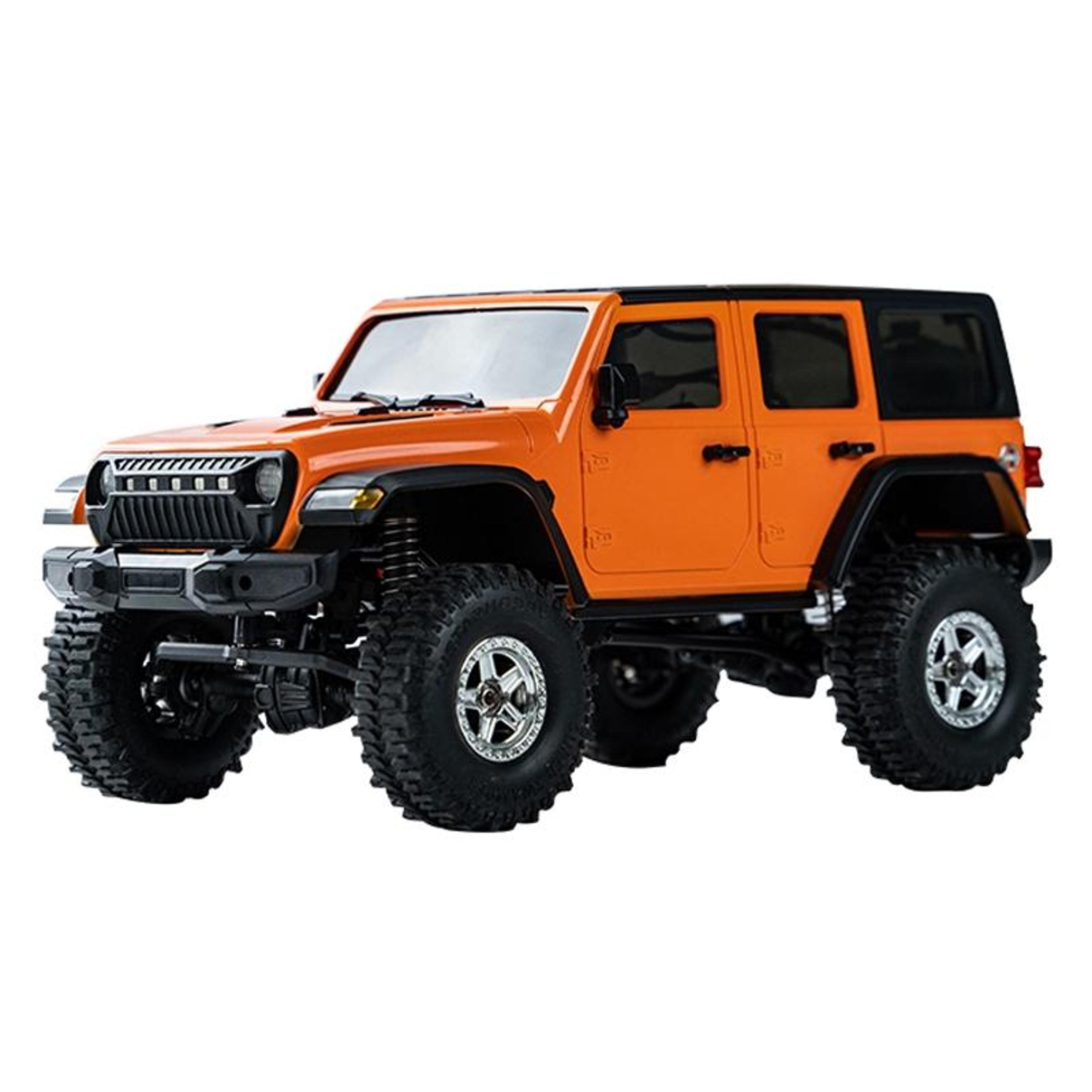 rock crawler off-road climbing remote control truck orange