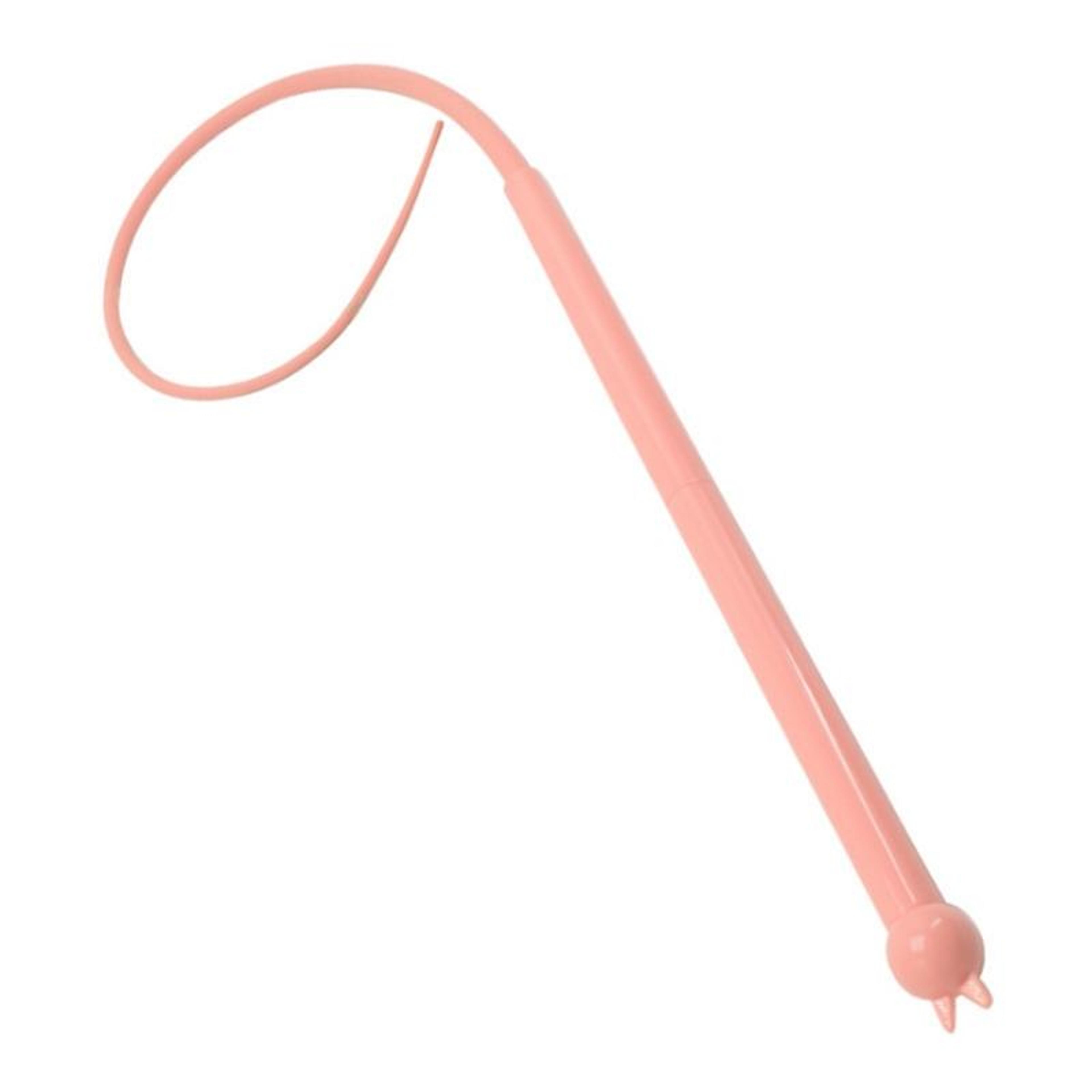 mouse tail cat teaser wand silicone interactive toy cat enrichment stick pink