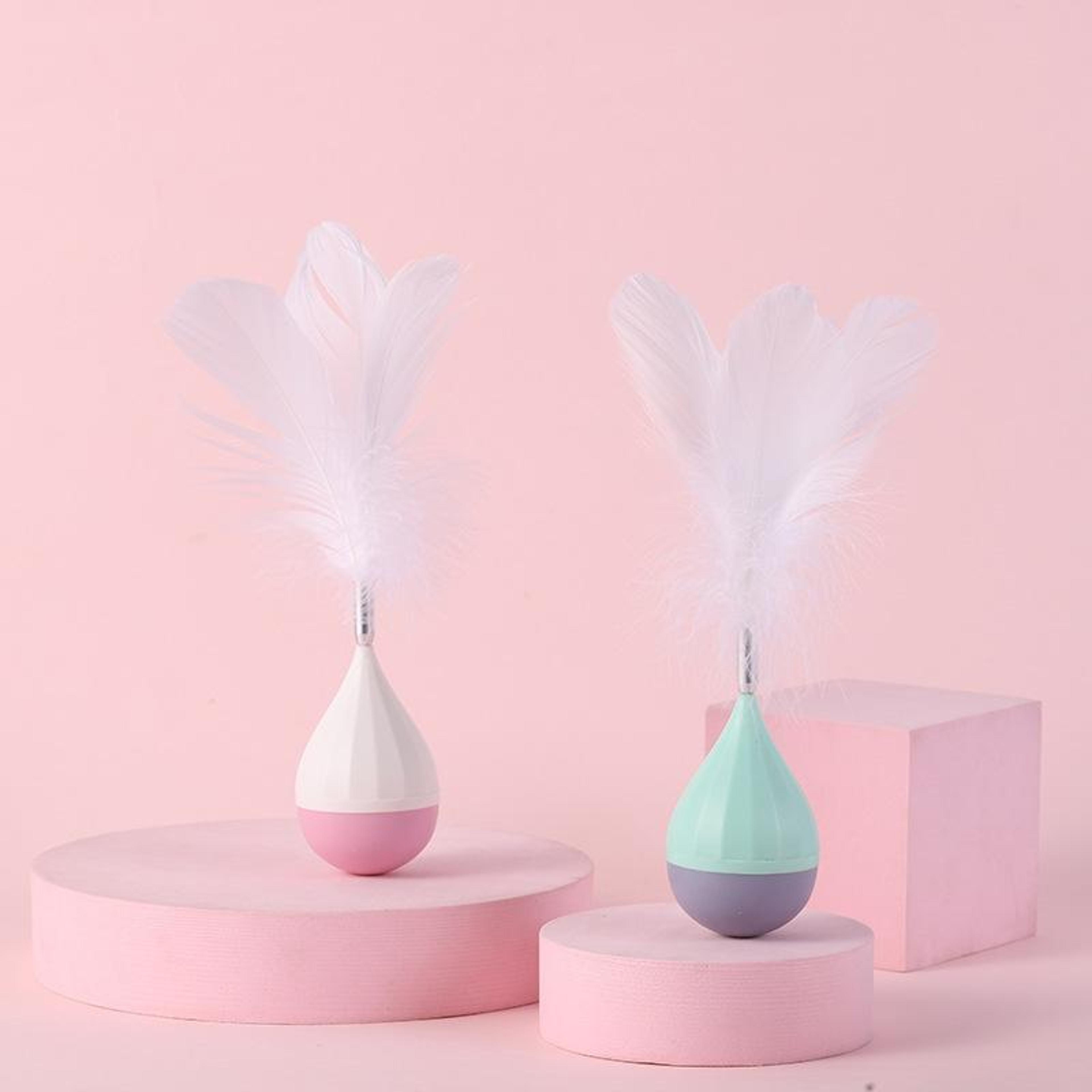 feather tumbler interactive cat toy for indoor play