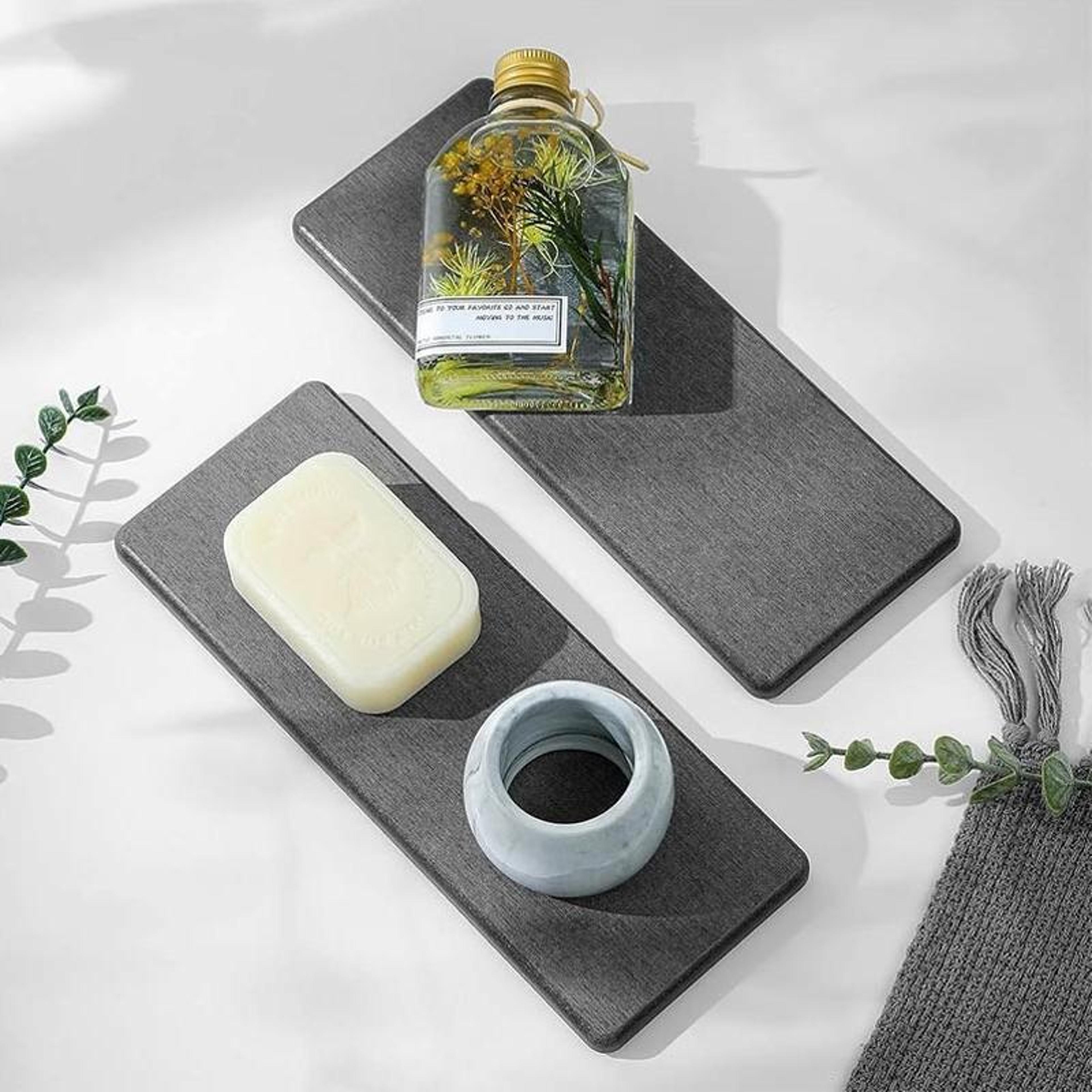 quick dry diatomaceous earth mat absorbent bathroom drying mat non slip countertop coaster tray