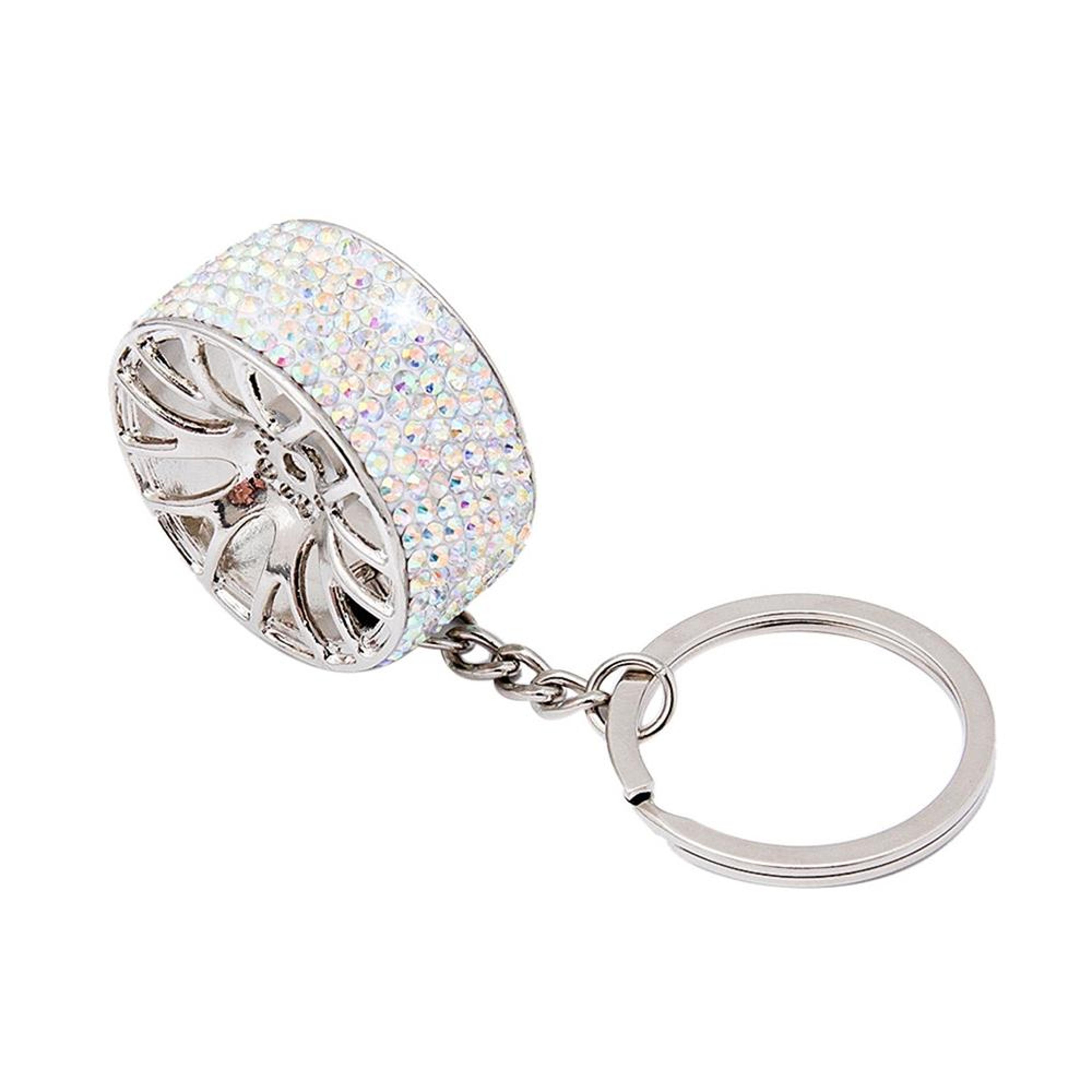 colorful wheel car keychain metal key ring