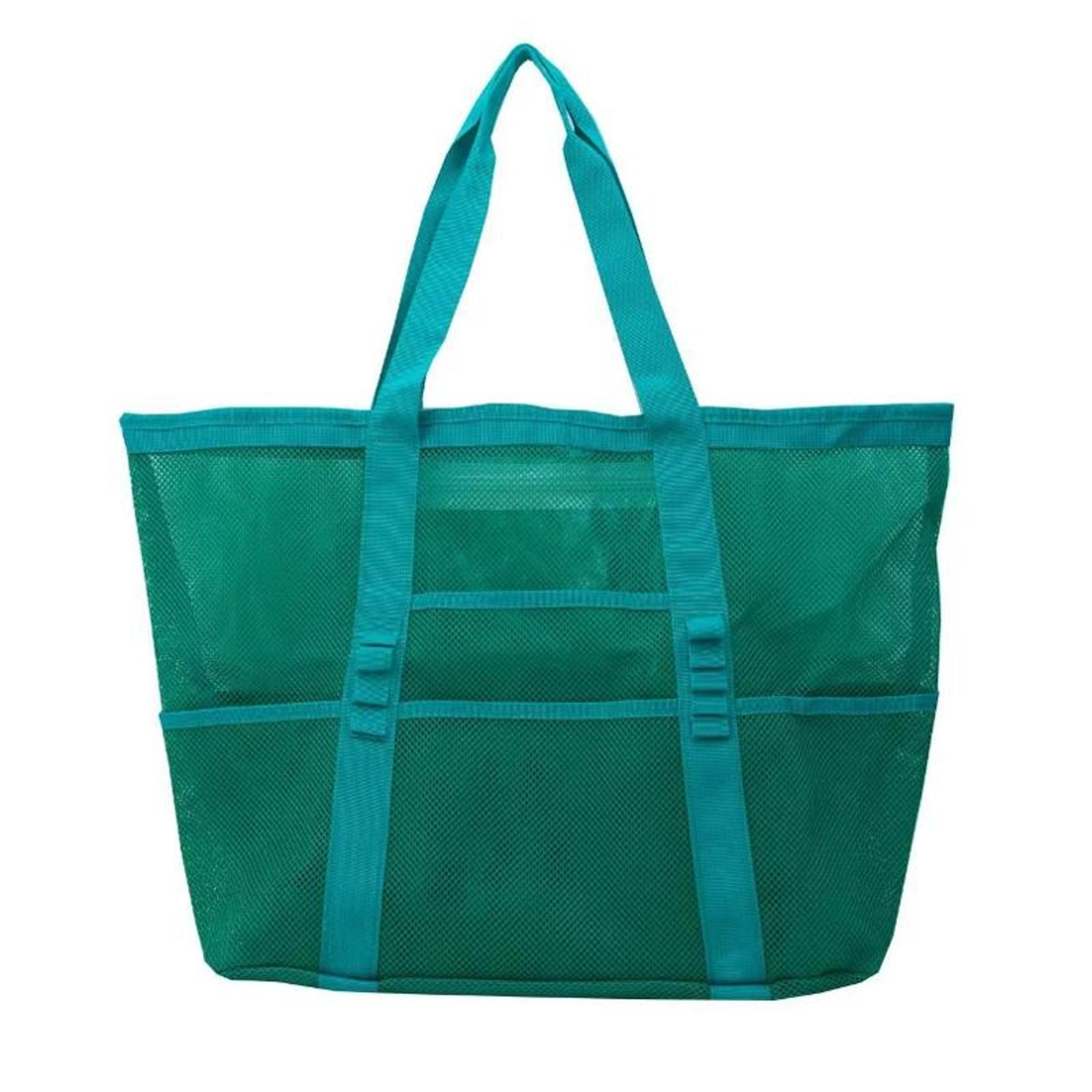 large capacity mesh beach tote bag, lightweight swimming tote bag with storage organizer