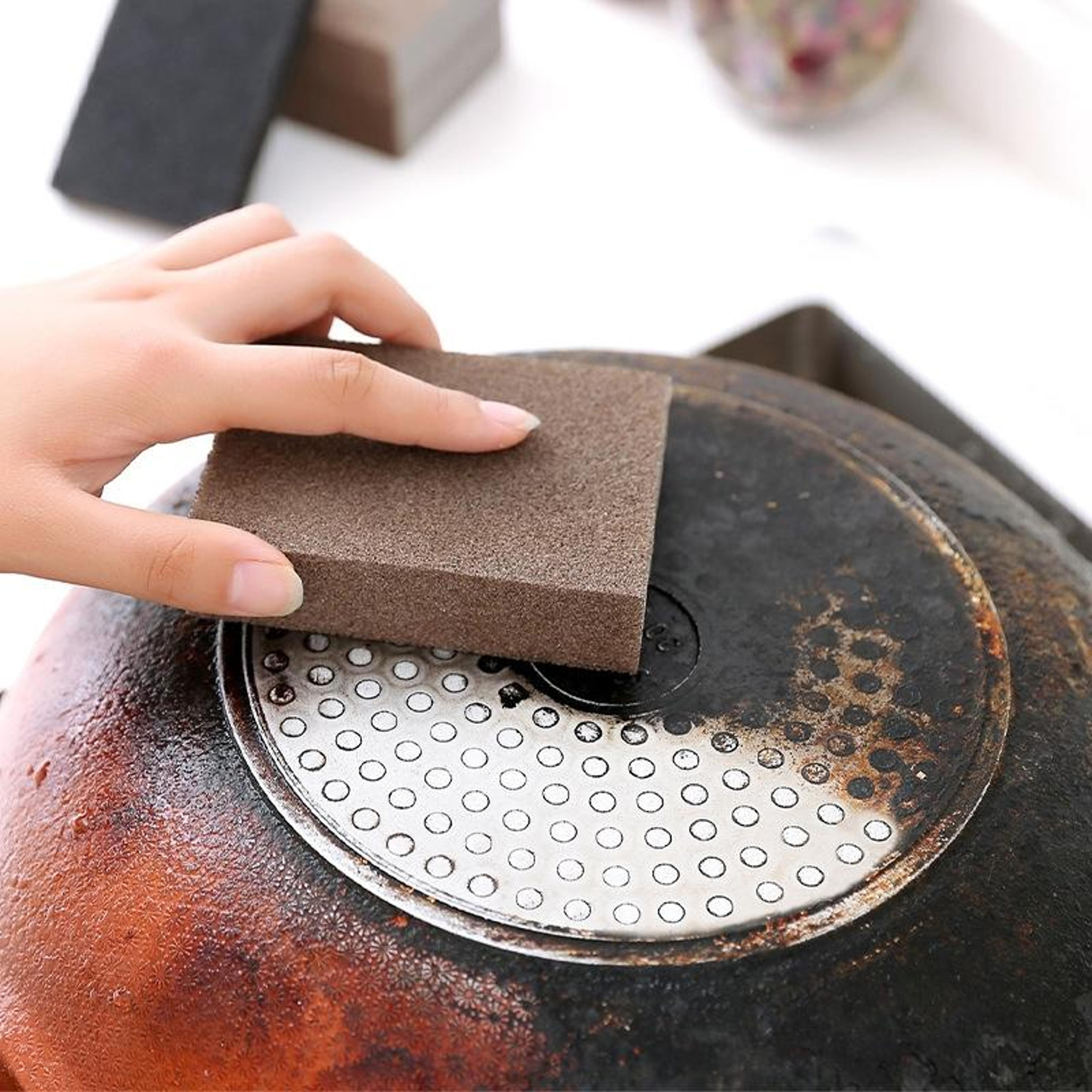 rust remover sponge scouring pad kitchen emery clean tool for pots, pans & stubborn stains