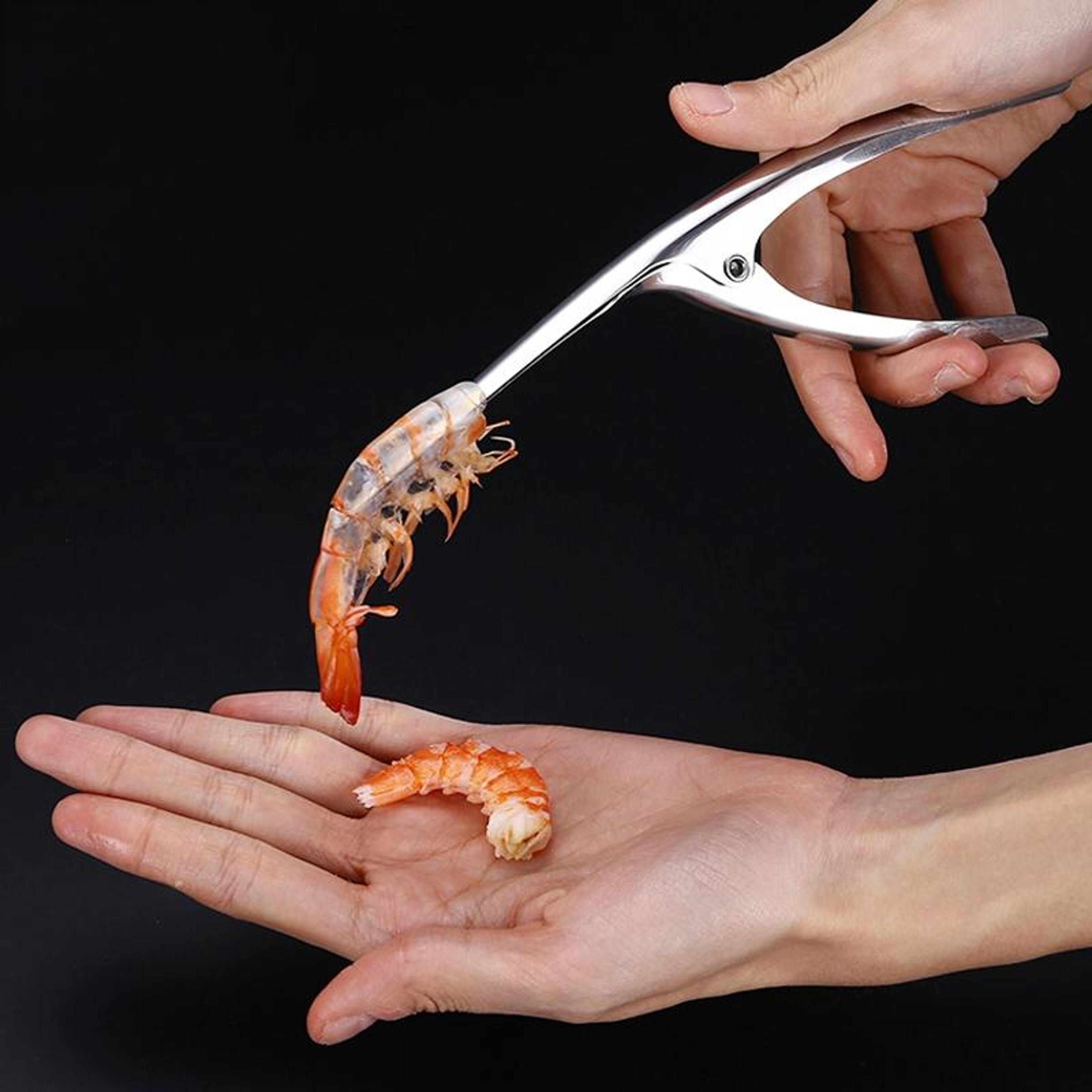 stainless steel shrimp peeler tool, seafood shell remover for shrimp, prawn & lobster kitchen gadget