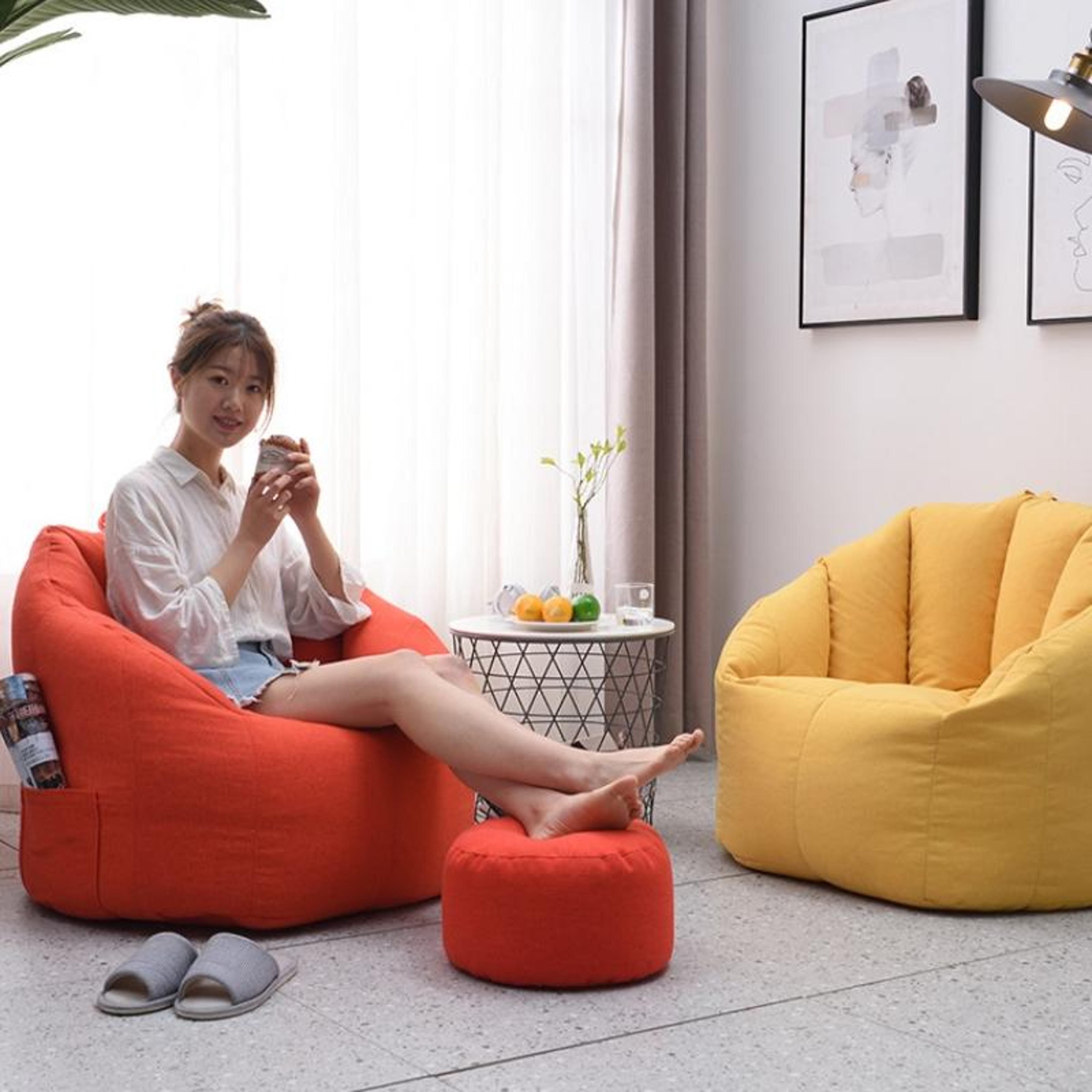 removable washable lazy sofa chair with side pockets, soft floor sofa for small spaces