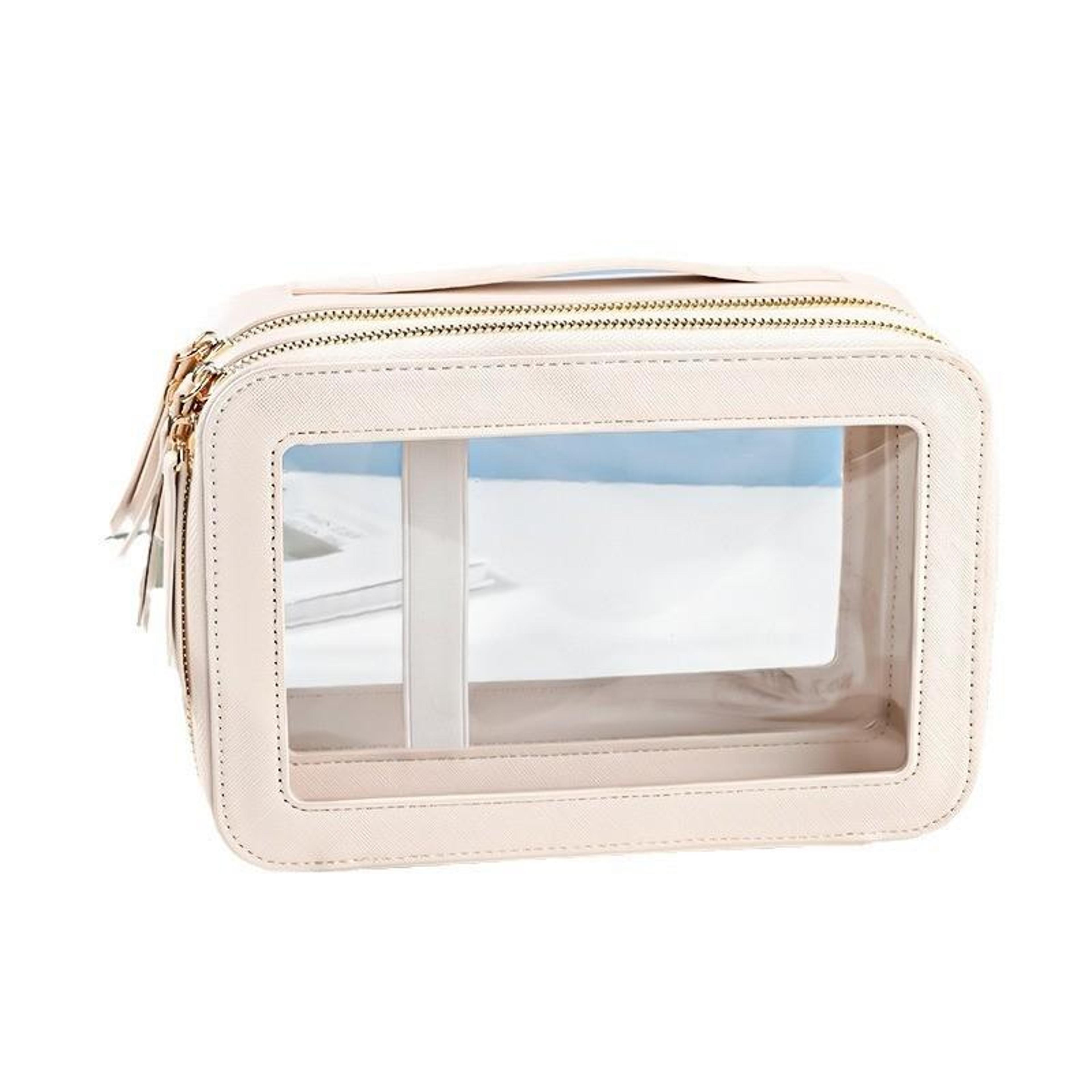 large capacity waterproof travel makeup bag with wet dry separation transparent organizer