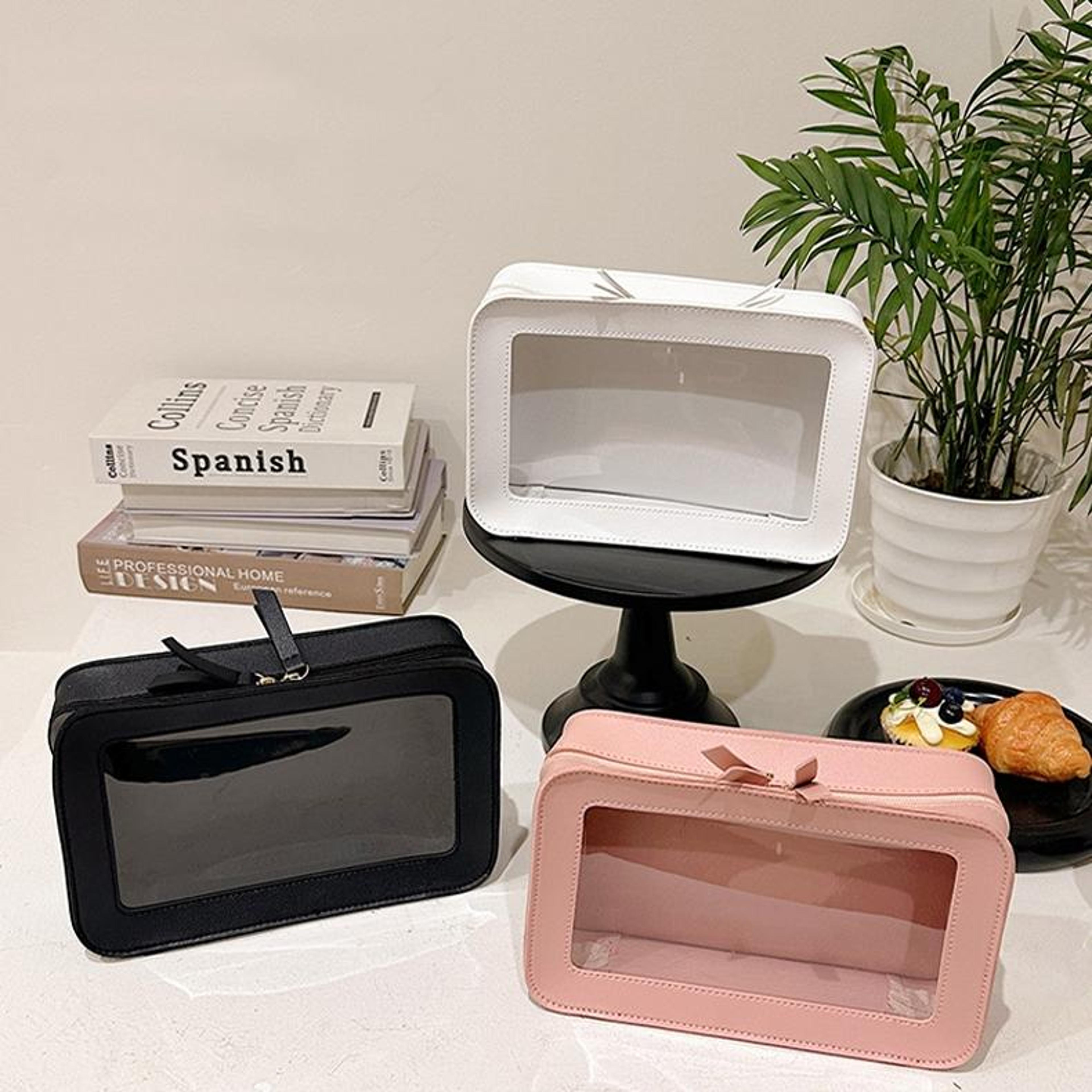 clear travel makeup bag large capacity cosmetic organizer waterproof toiletry clutch