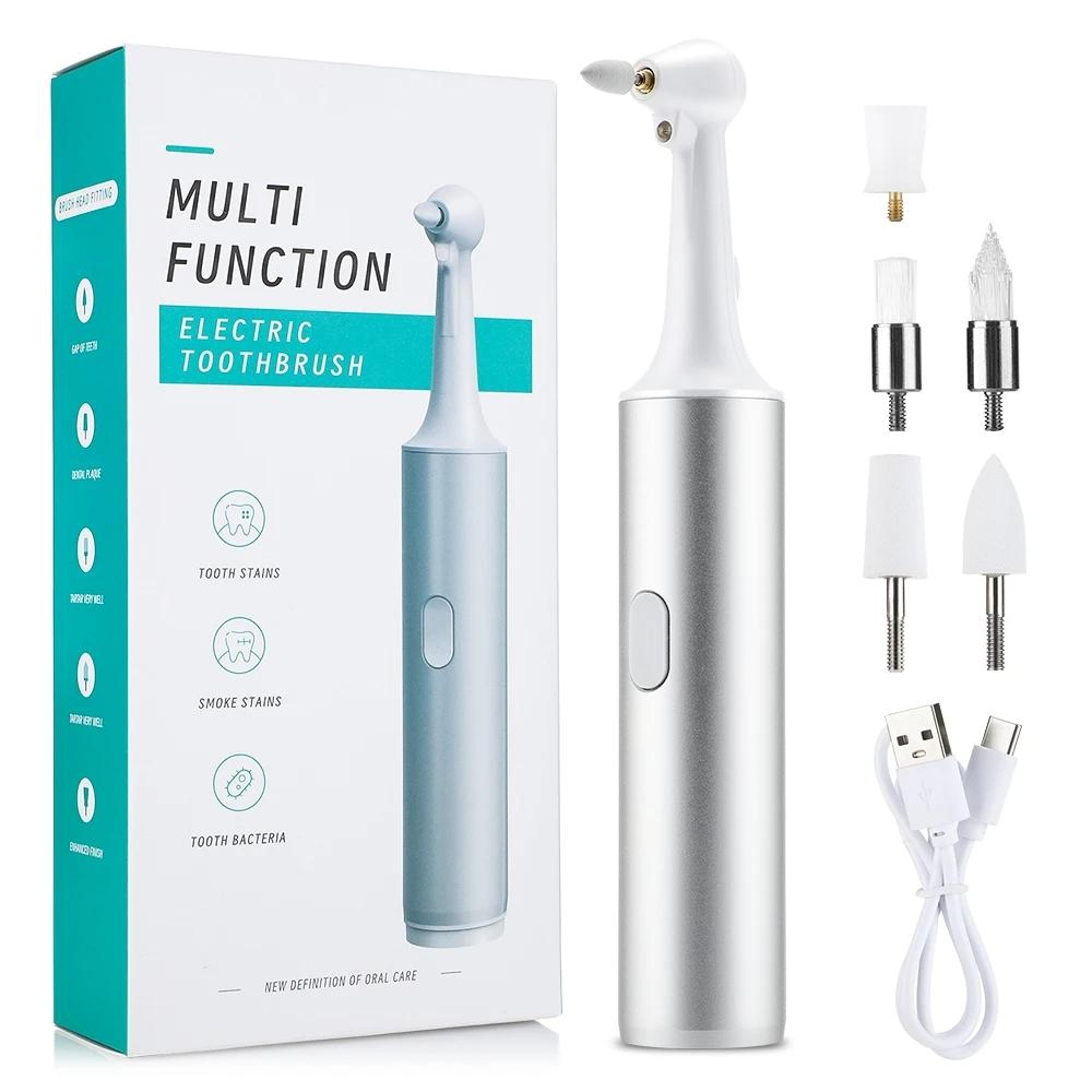 5-in-1 electric tooth polisher dental scaler usb rechargeable teeth cleaning kit