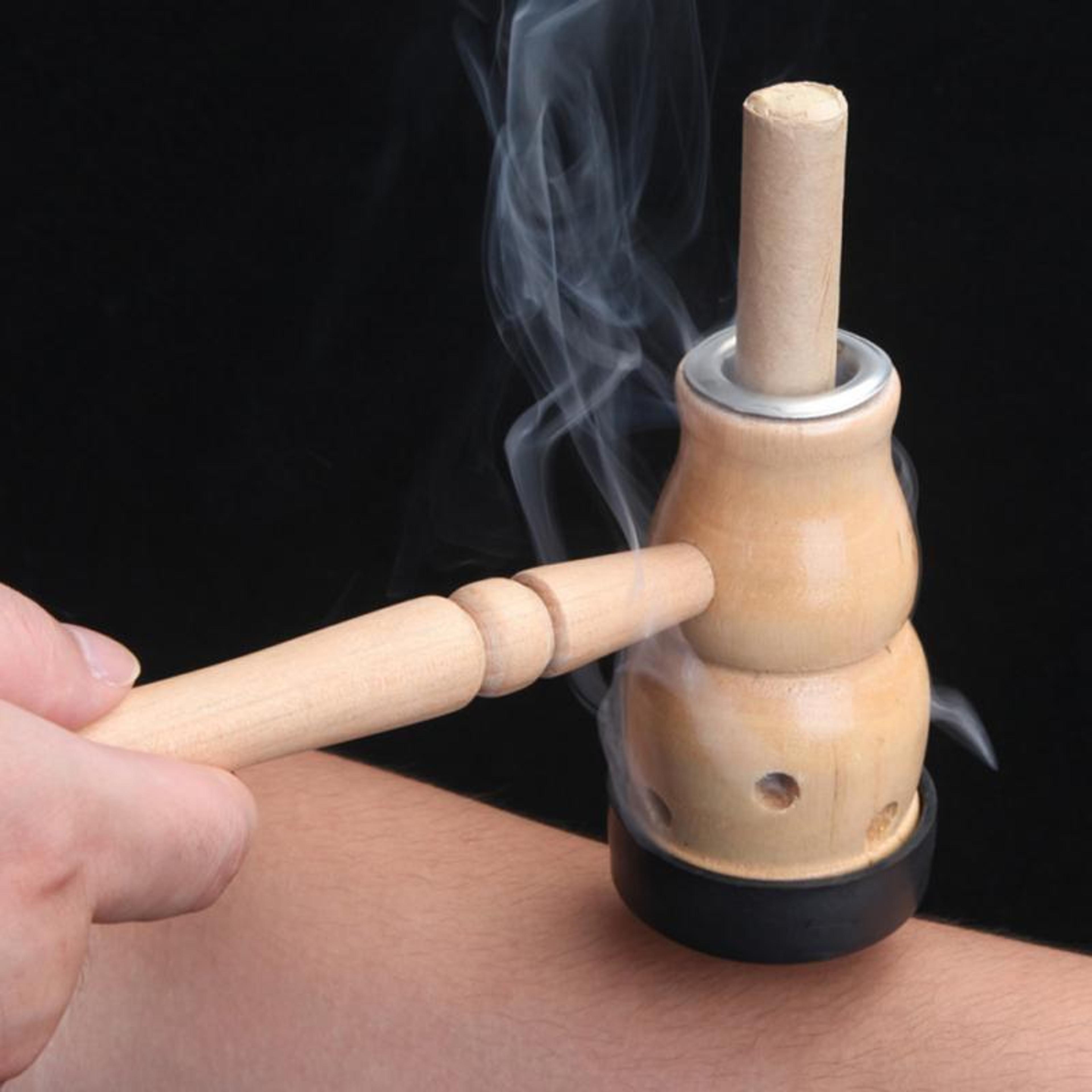 wooden gourd moxibustion box for navel therapy and body detox massage