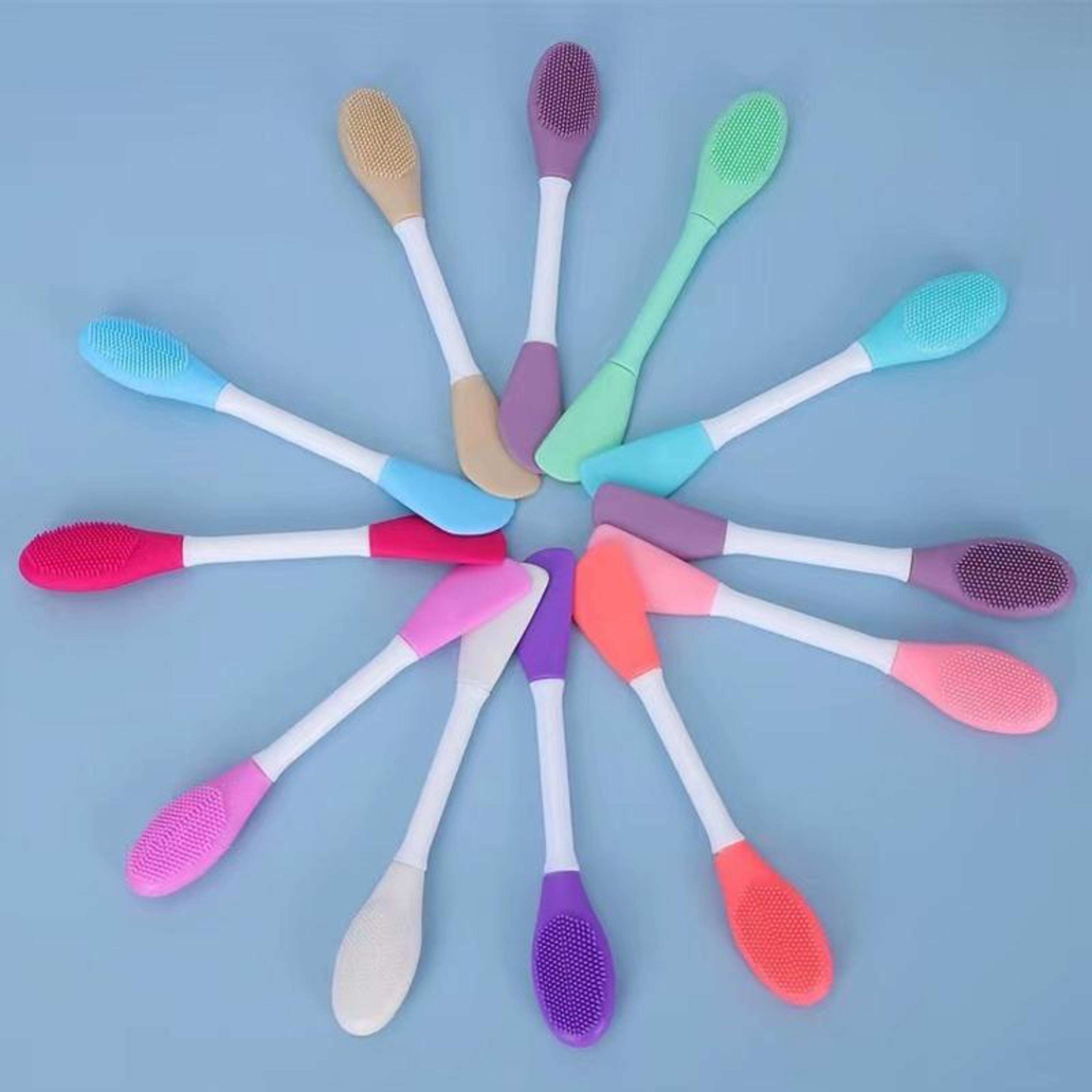 dual head silicone face mask brush set for clean mask application