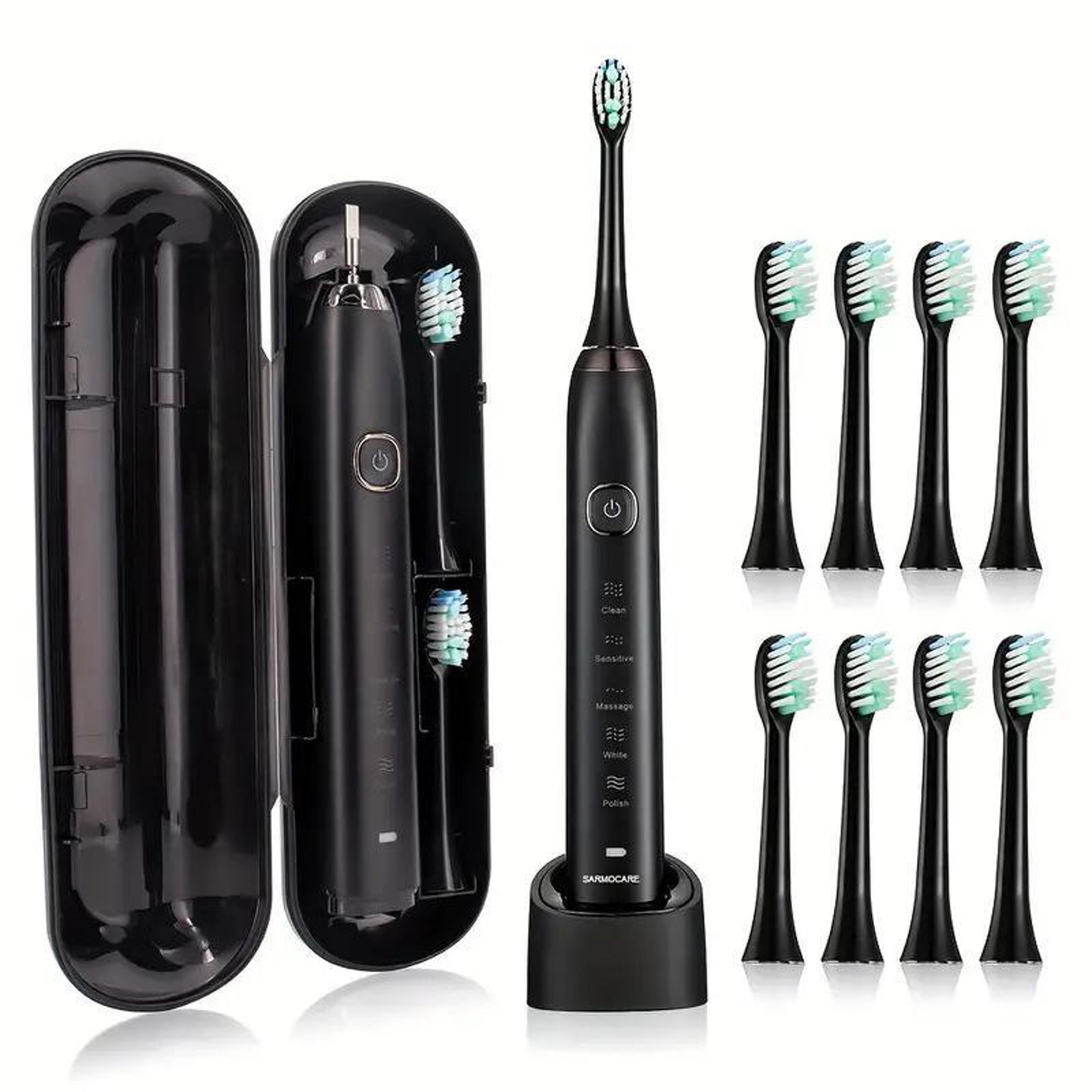 ipx7 waterproof sonic electric toothbrush with 8 brush heads and 5 modes