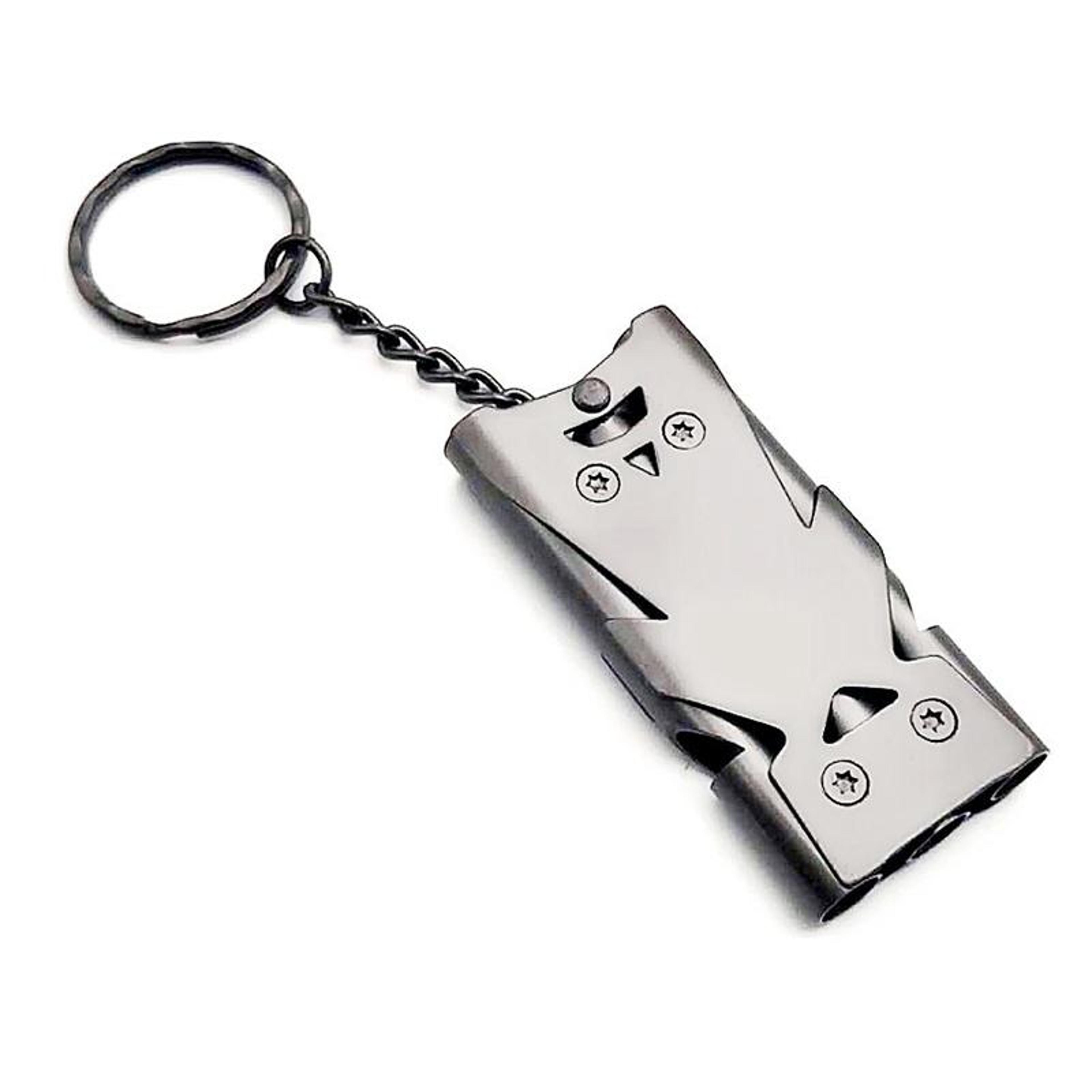 triple tube survival whistle stainless steel emergency safety signal keychain