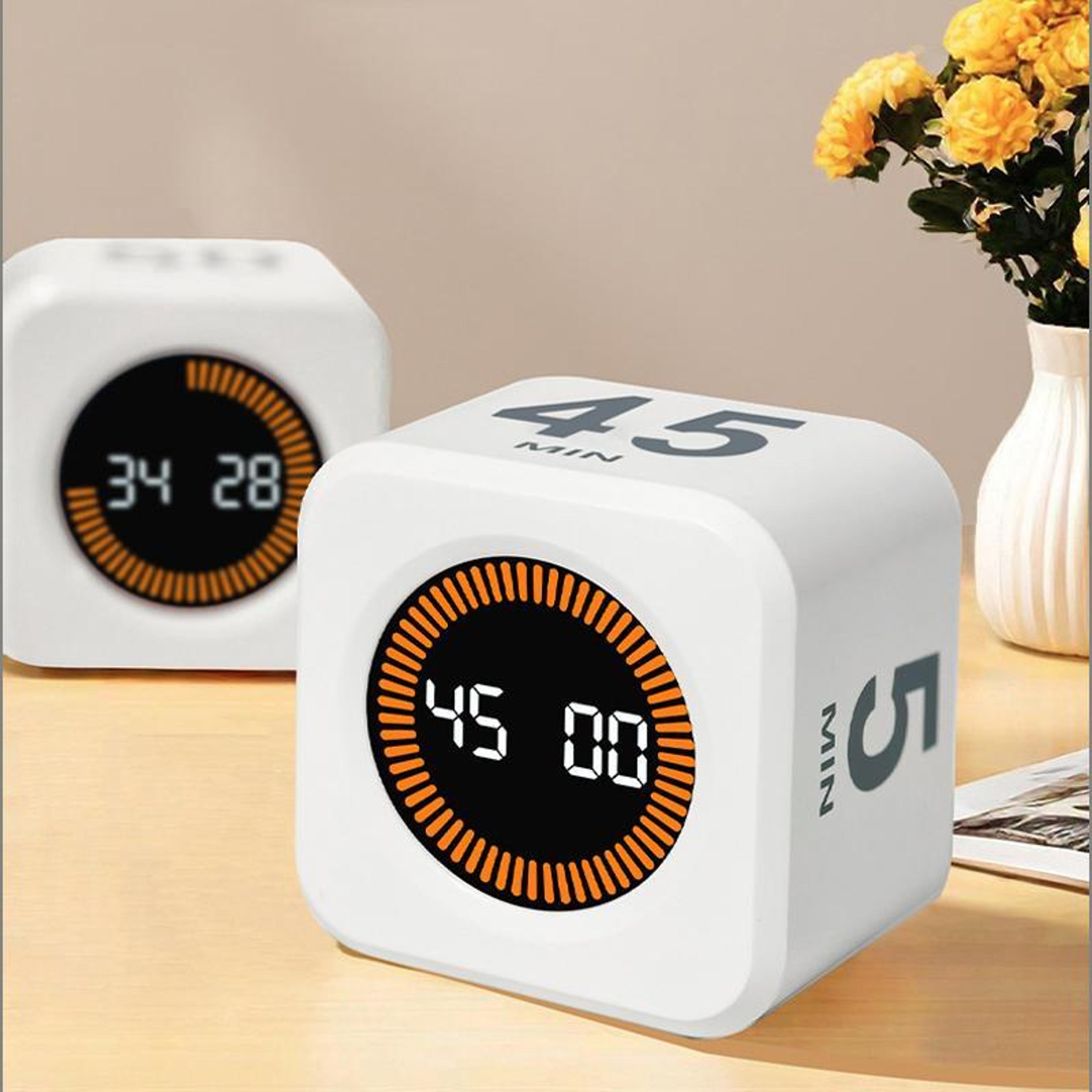 smart flip cube visual timer with gravity sensing for study, fitness and focus
