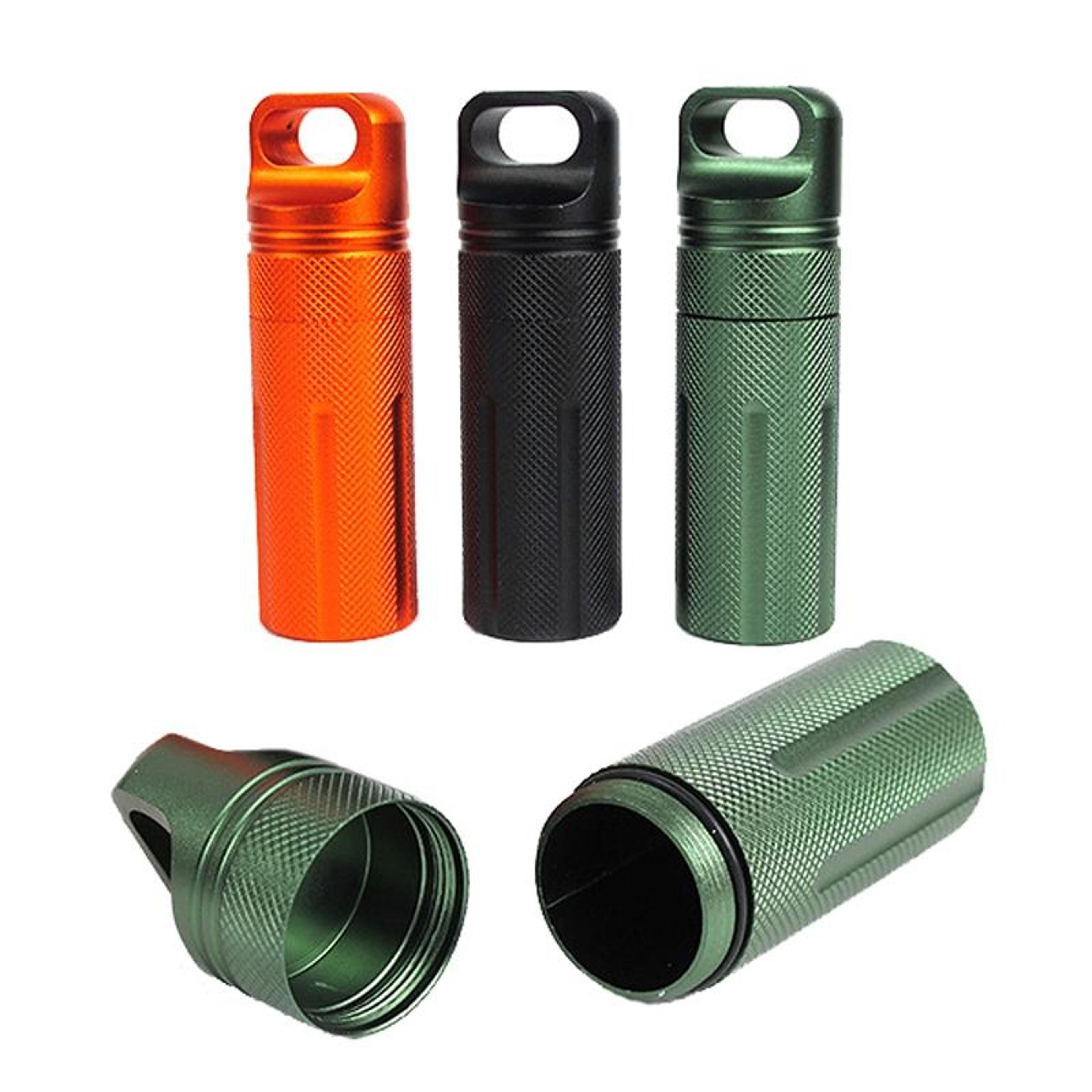 waterproof aluminum edc capsule canister portable survival storage