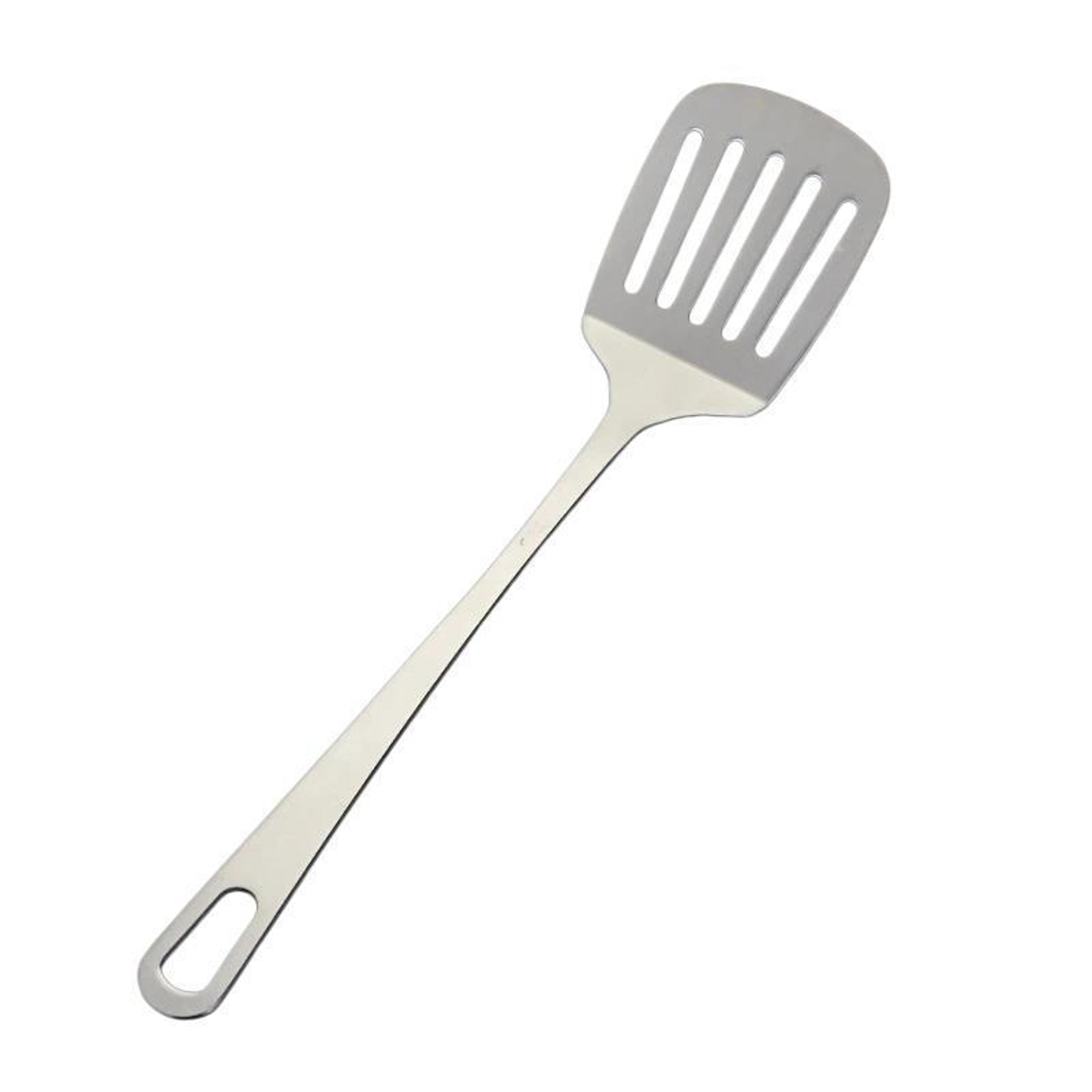 stainless steel slotted and solid kitchen spatula set, heat resistant cooking turner for everyday kitchen use