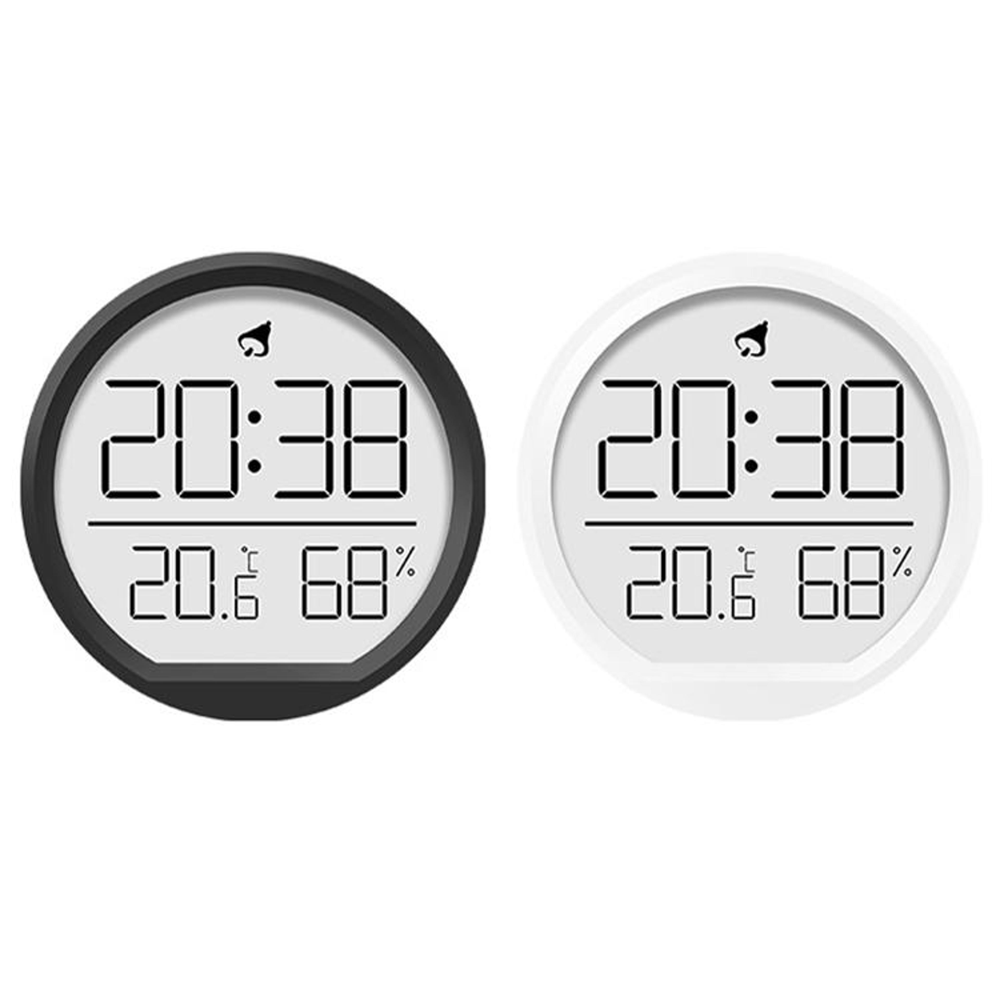 smart digital thermometer hygrometer clock with magnetic mount led display for home & office