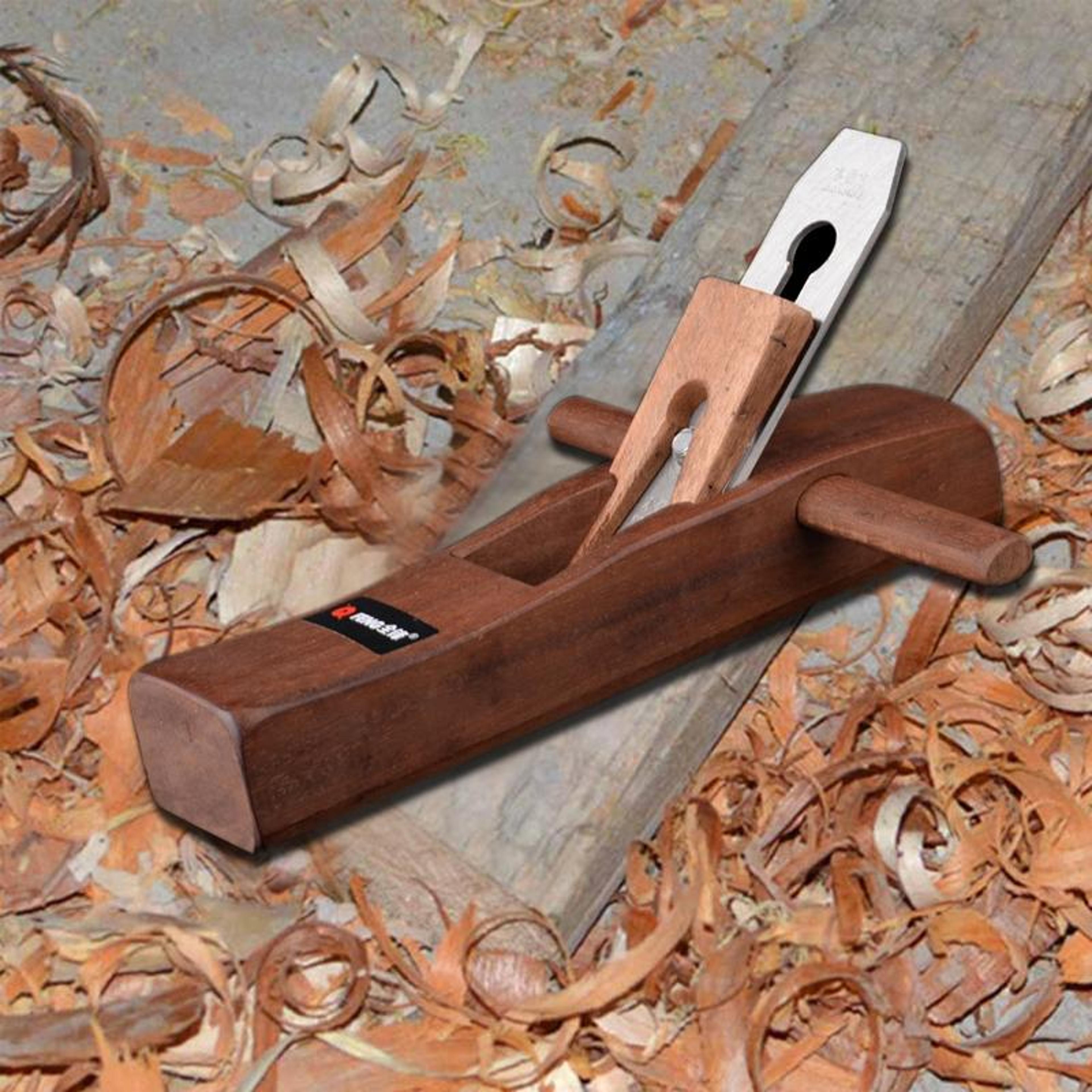 indonesia red wood manual planer with steel blade precision woodworking hand plane tool