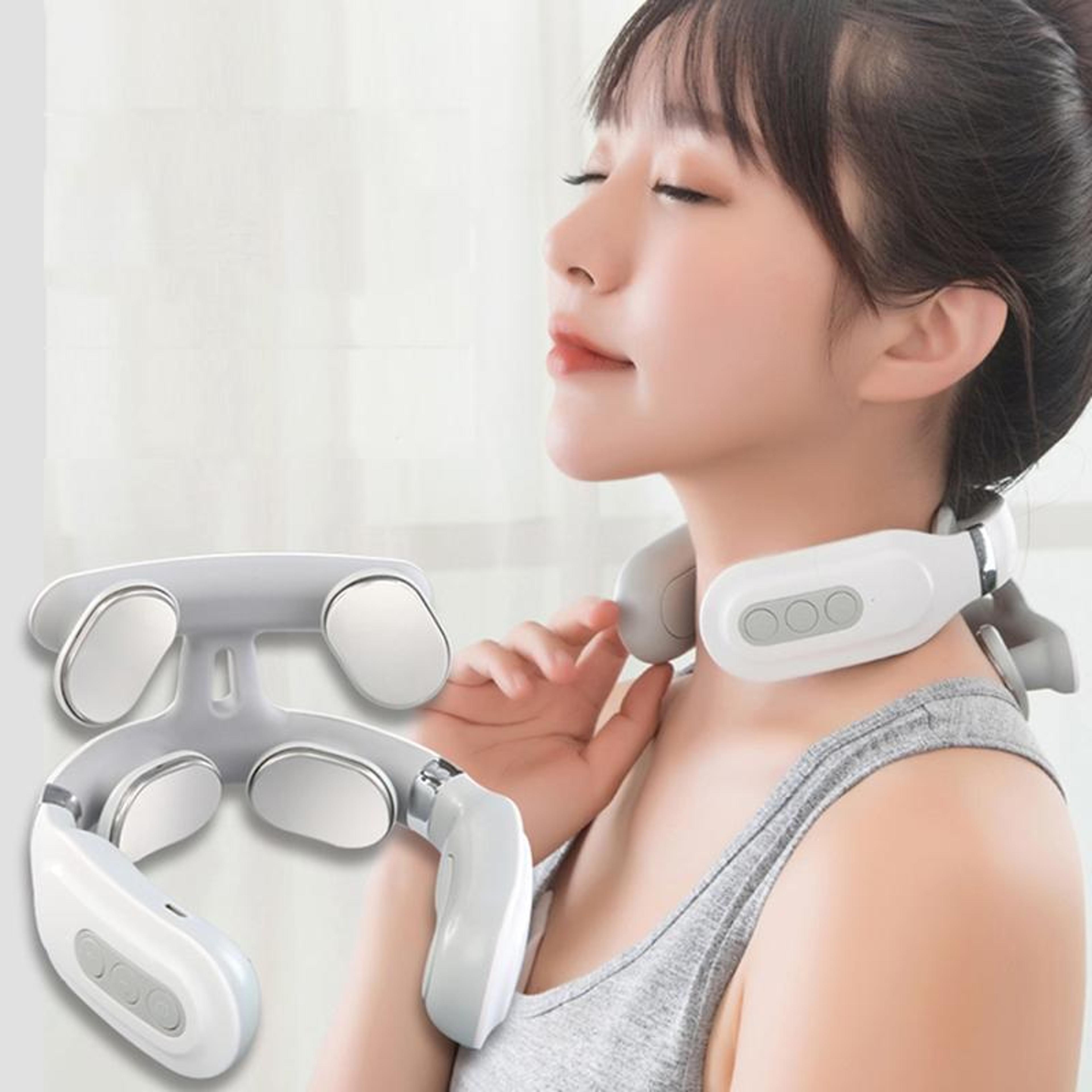 smart pulse neck massager with ems relief & rechargeable heating therapy