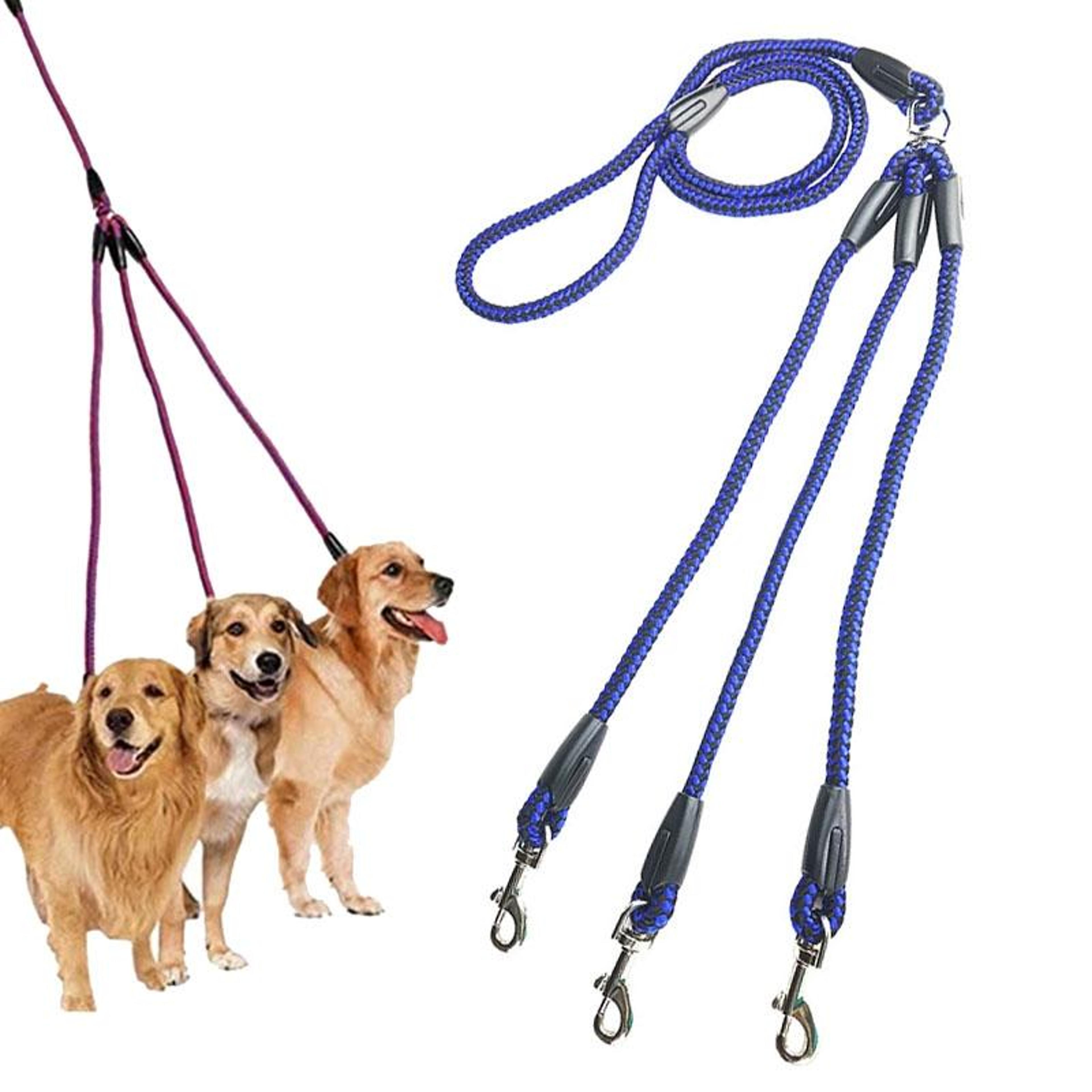 3 in 1 adjustable dog leash for multiple dogs with tangle-free rotating splitter