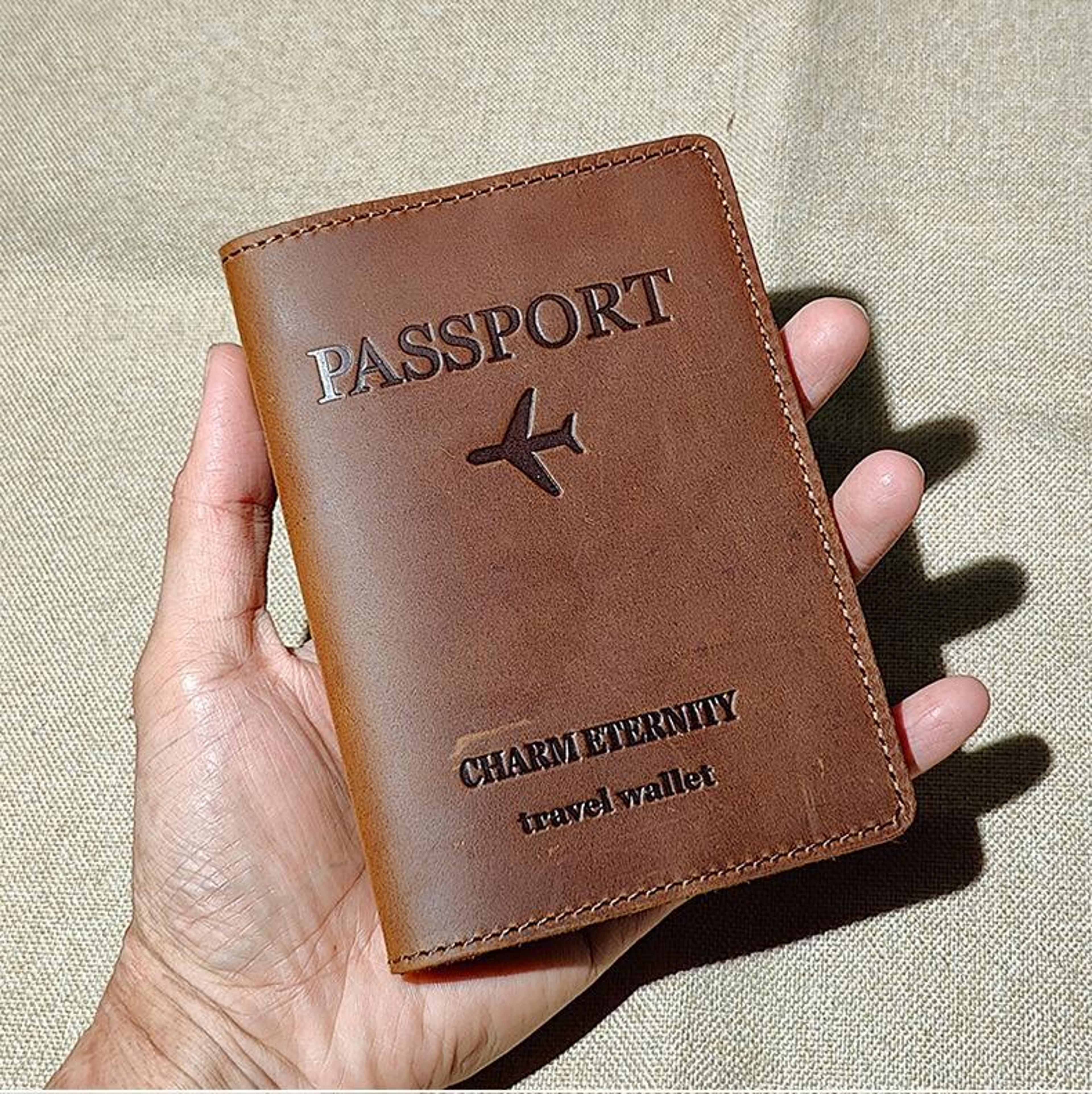 crazy horse leather passport holder travel wallet rfid document organizer
