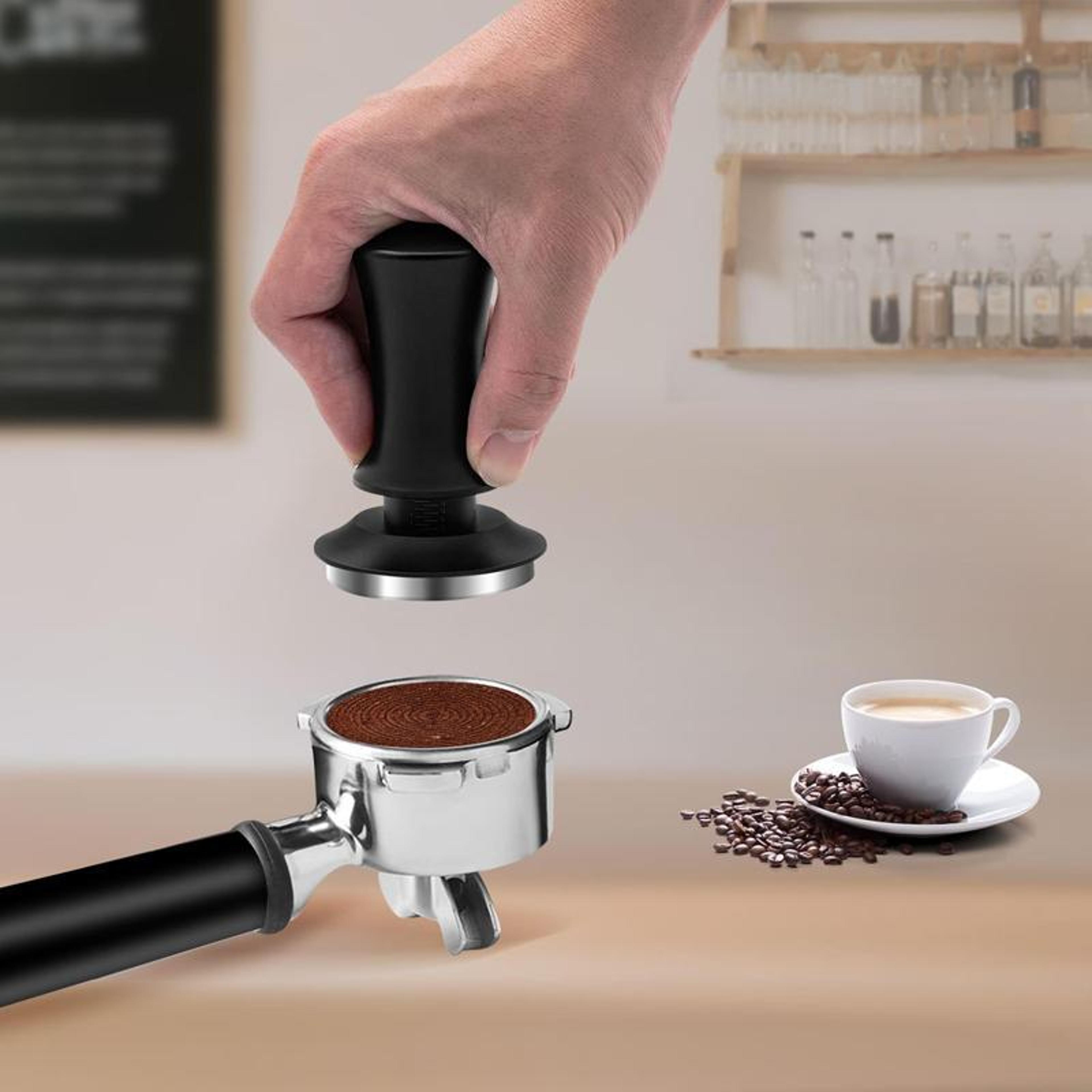 coffee tamper with constant pressure, stainless steel espresso tamper tool for perfect extraction