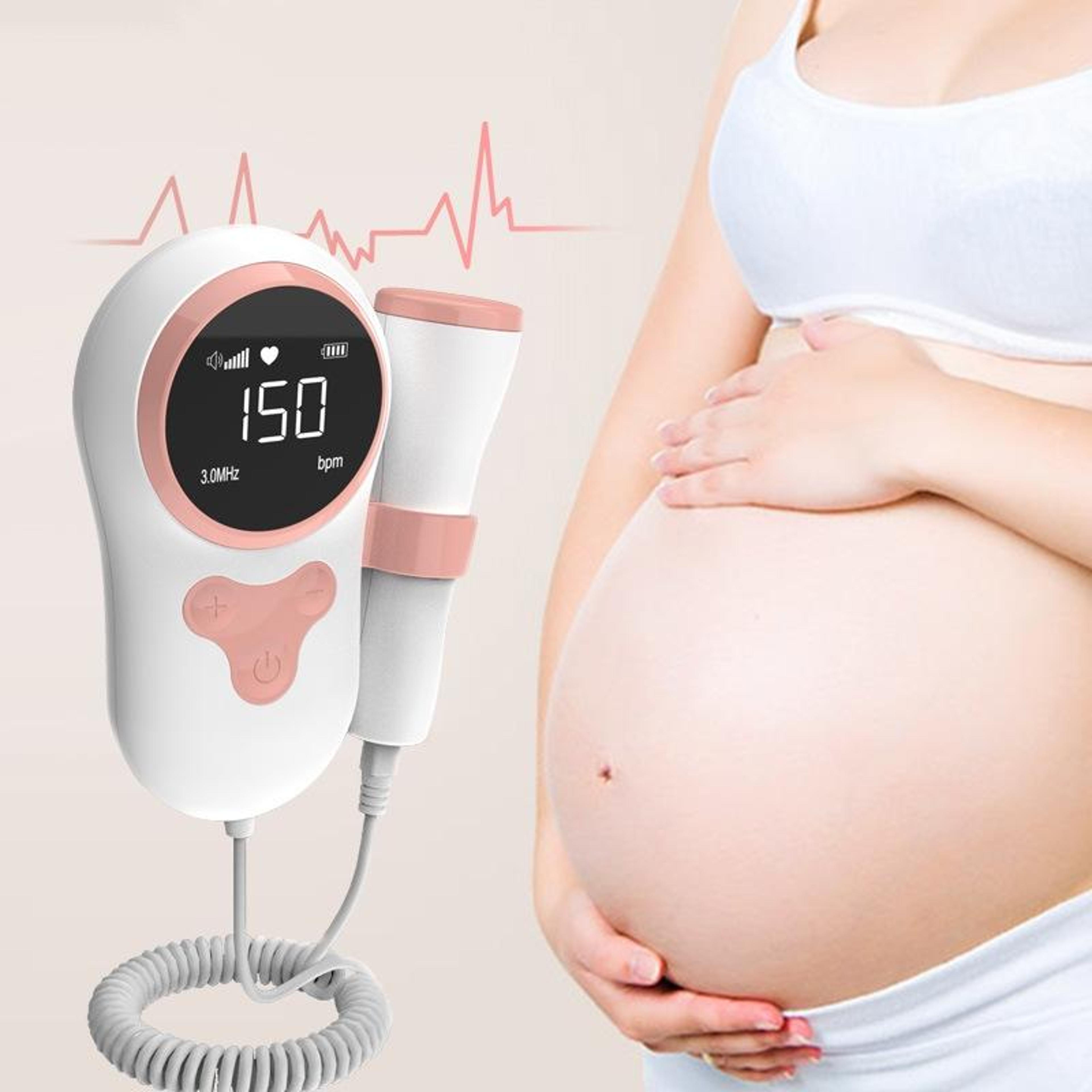 waterproof fetal doppler baby heartbeat monitor for pregnancy with lcd display & noise reduction