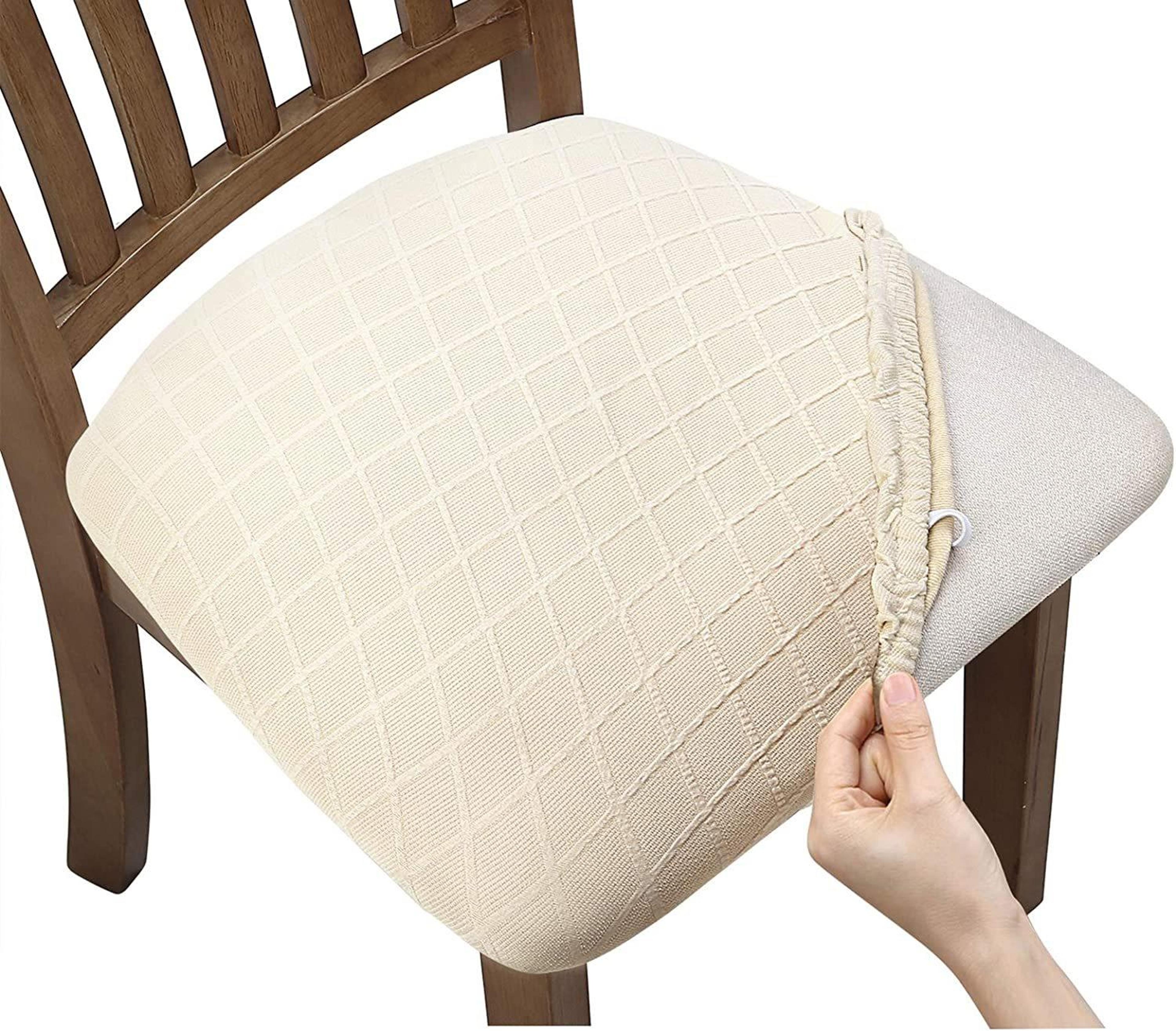diamond jacquard waterproof chair cushion cover stretch dining seat protector