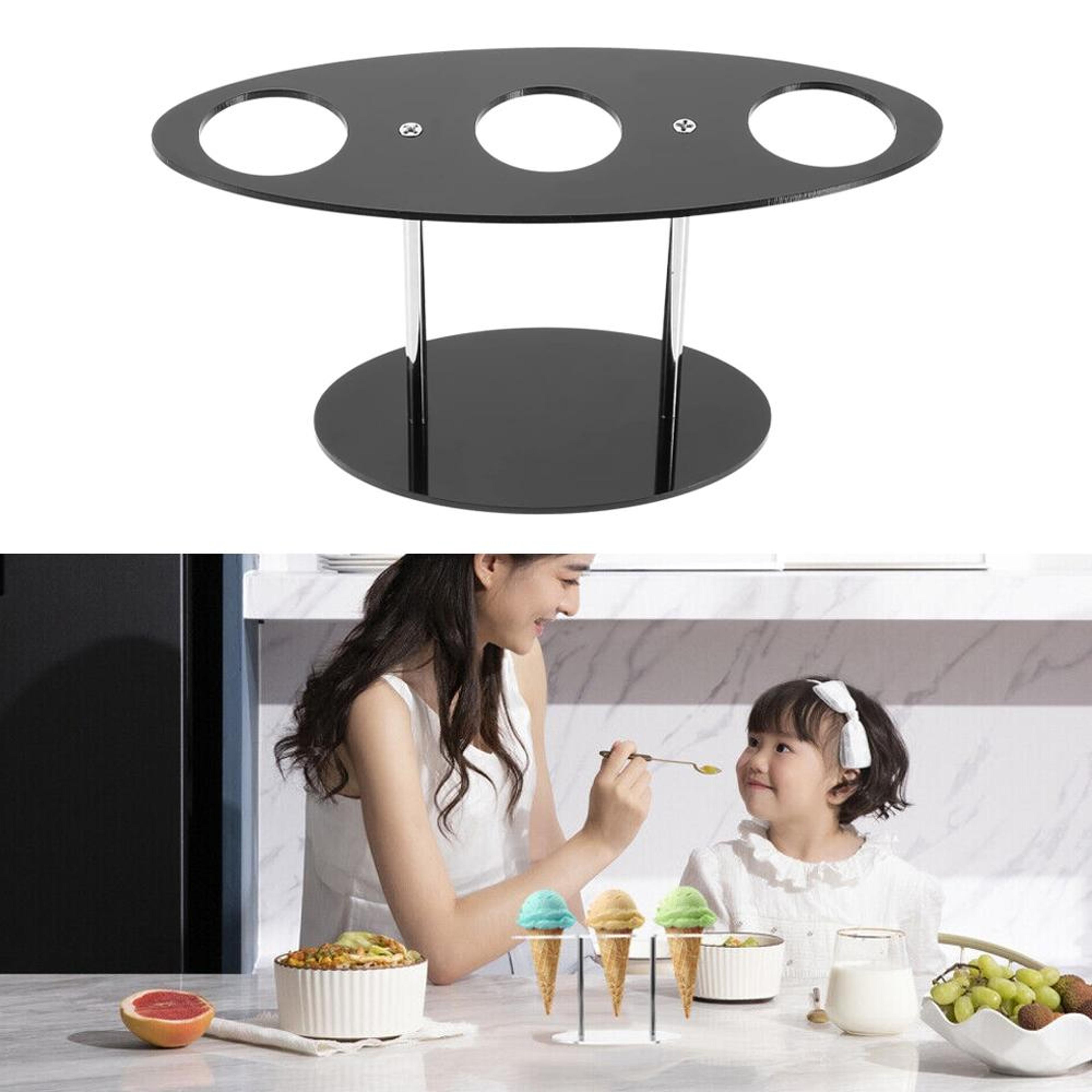 clear acrylic ice cream cone display stand rack for parties & dessert presentation