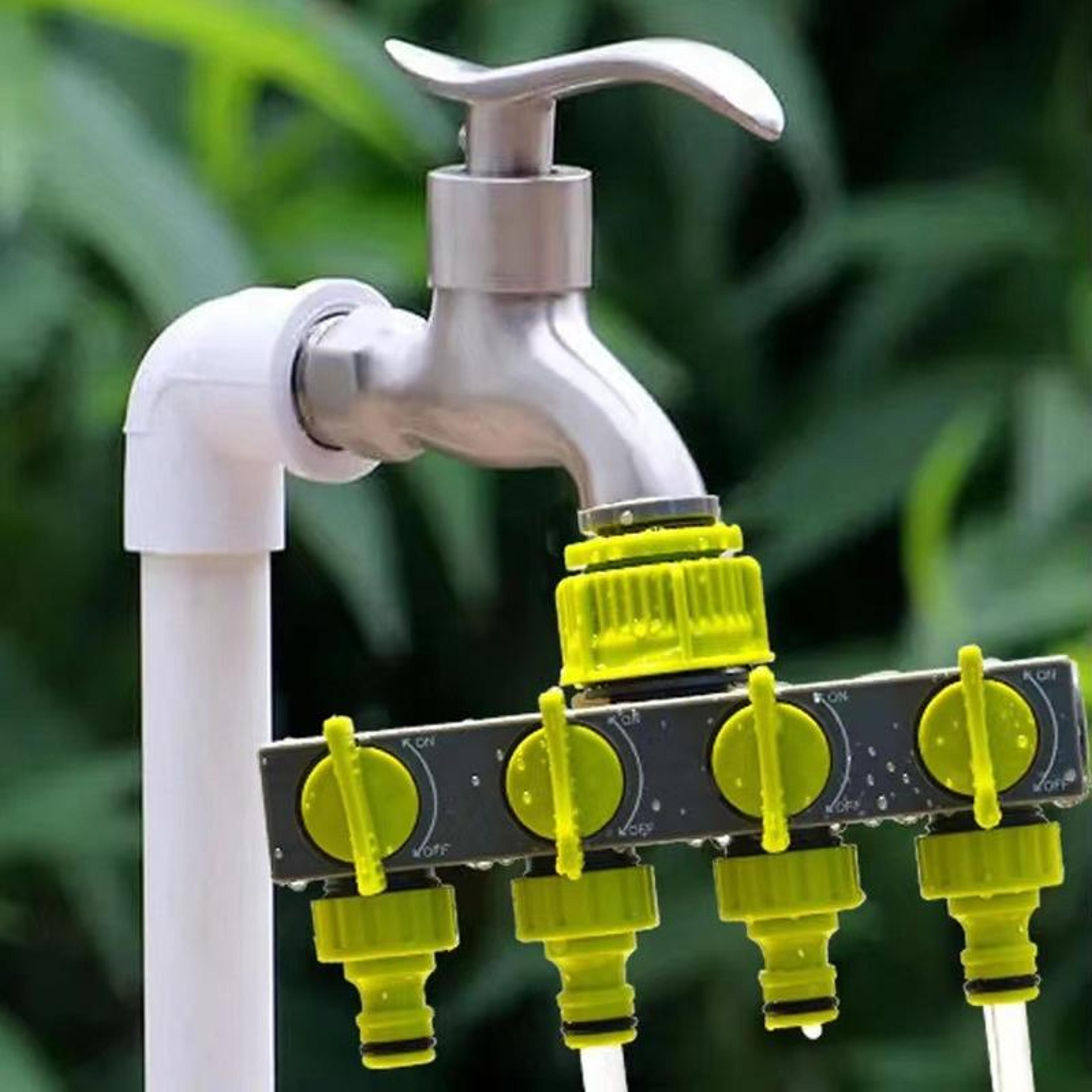 4 way garden hose splitter with valves, garden hose splitter for efficient multi outlet watering
