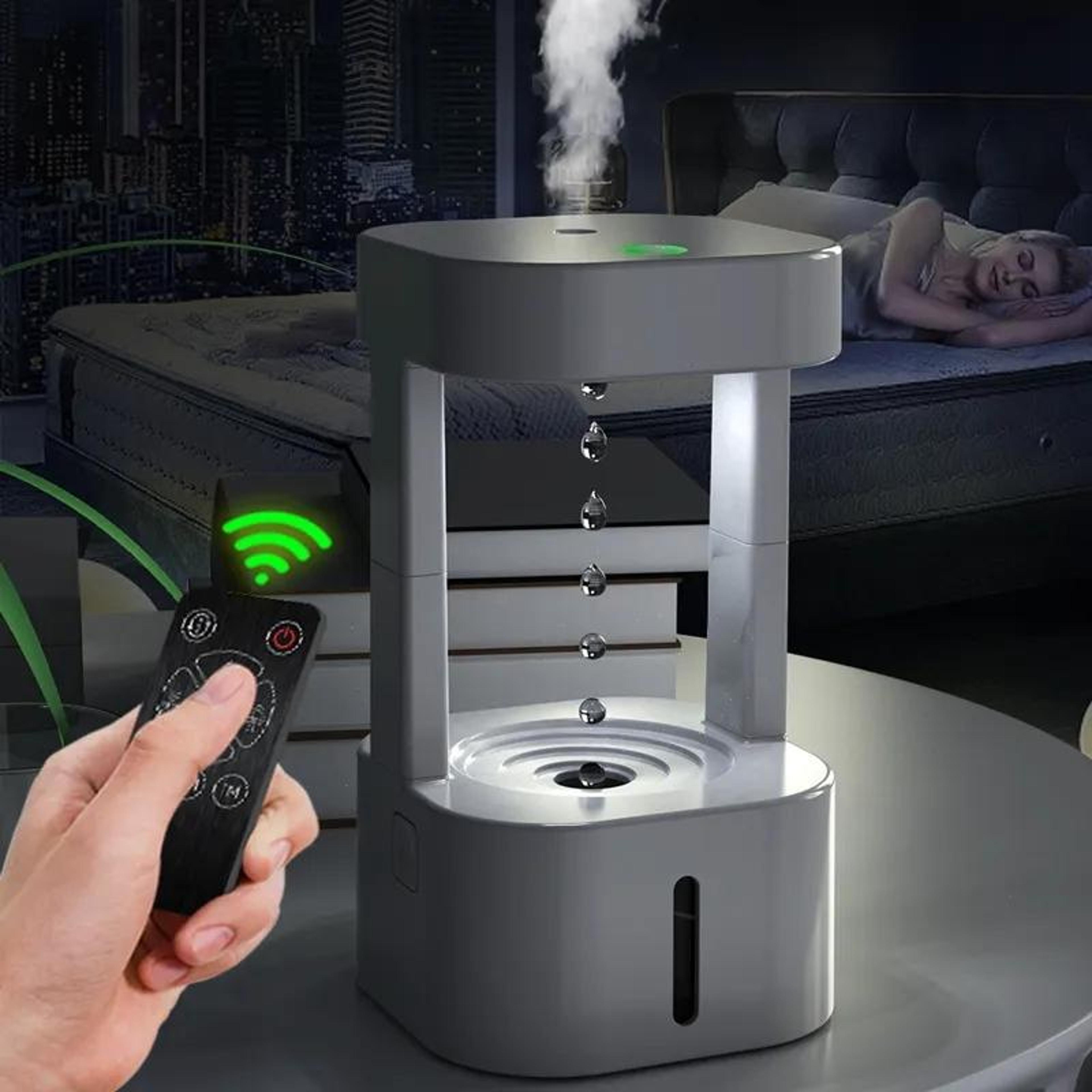 anti-gravity water droplet humidifier with night light & remote control aromatherapy diffuser
