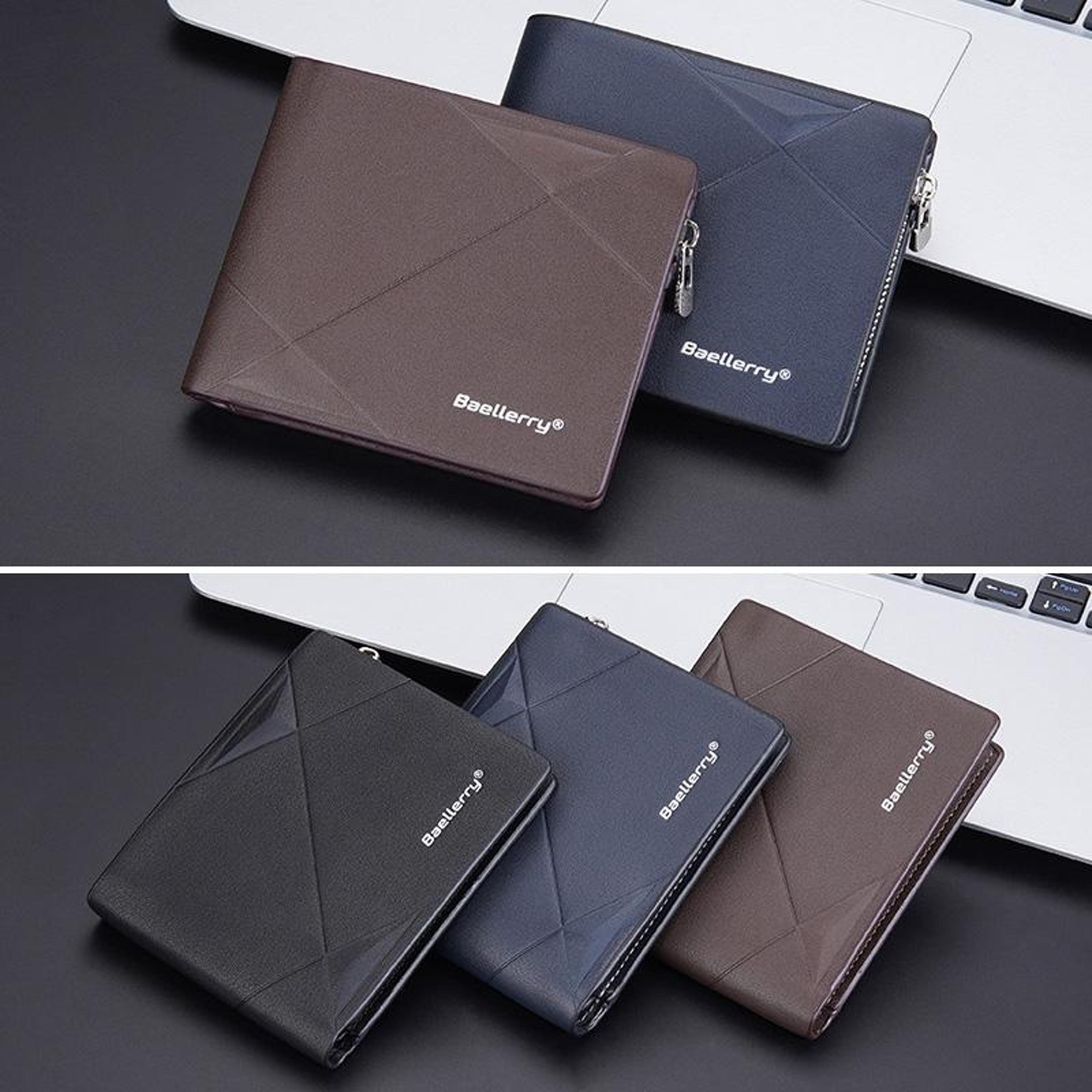 men rfid leather zip wallet large capacity multi card holder with coin pocket
