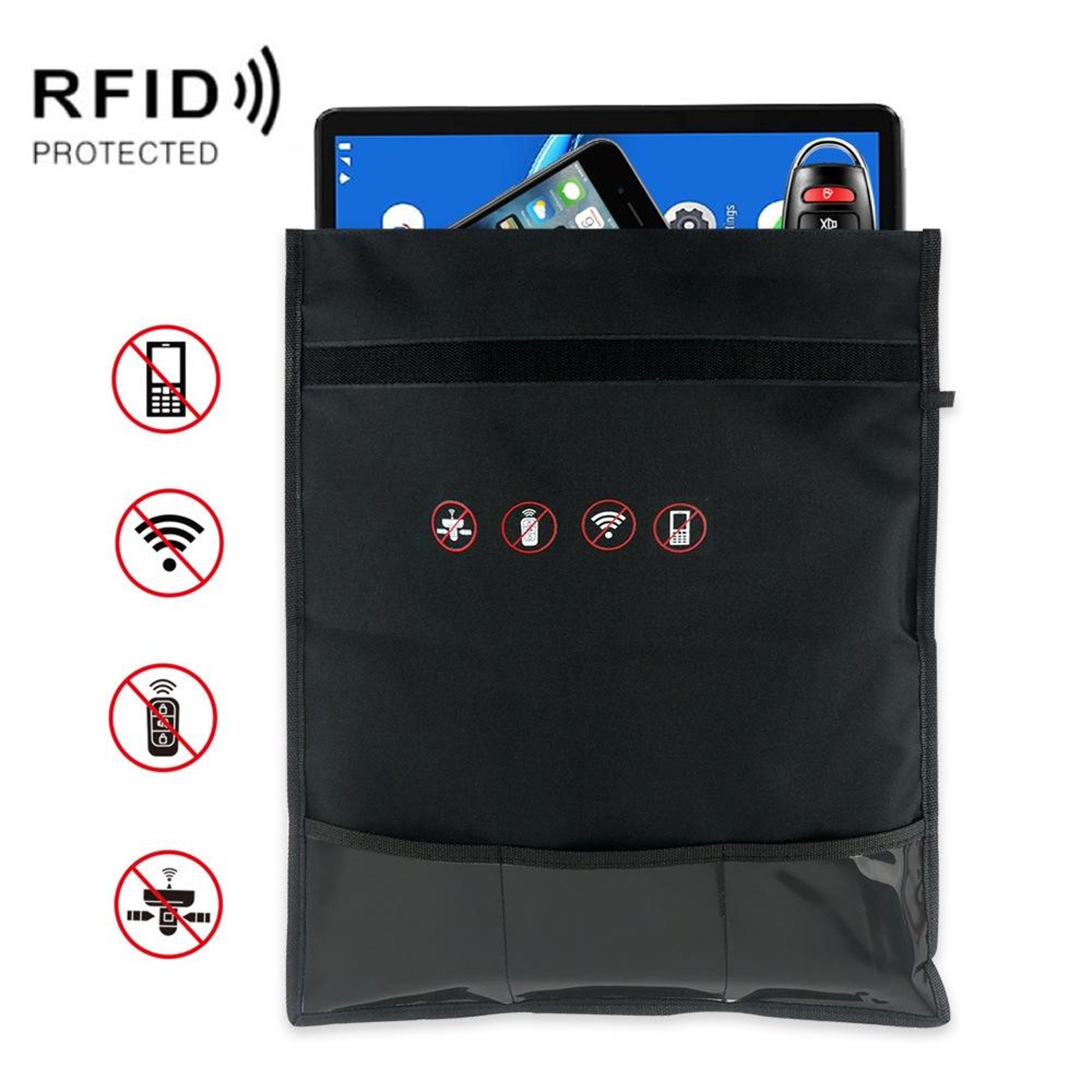 rfid signal blocking faraday bag for phones, car keys & devices privacy shield pouch