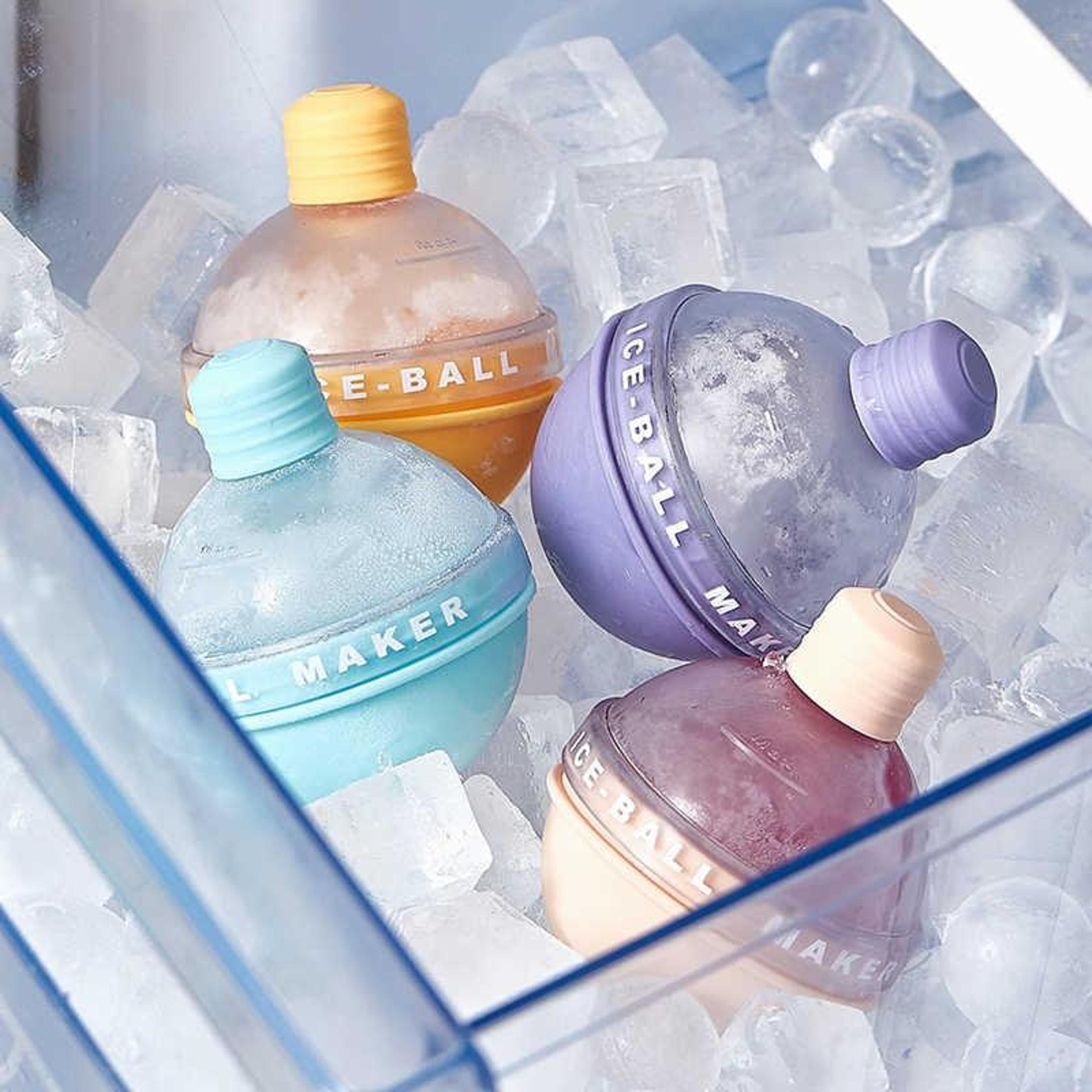 2pcs large sphere whiskey ice ball mold set with funnel slow melting ice maker