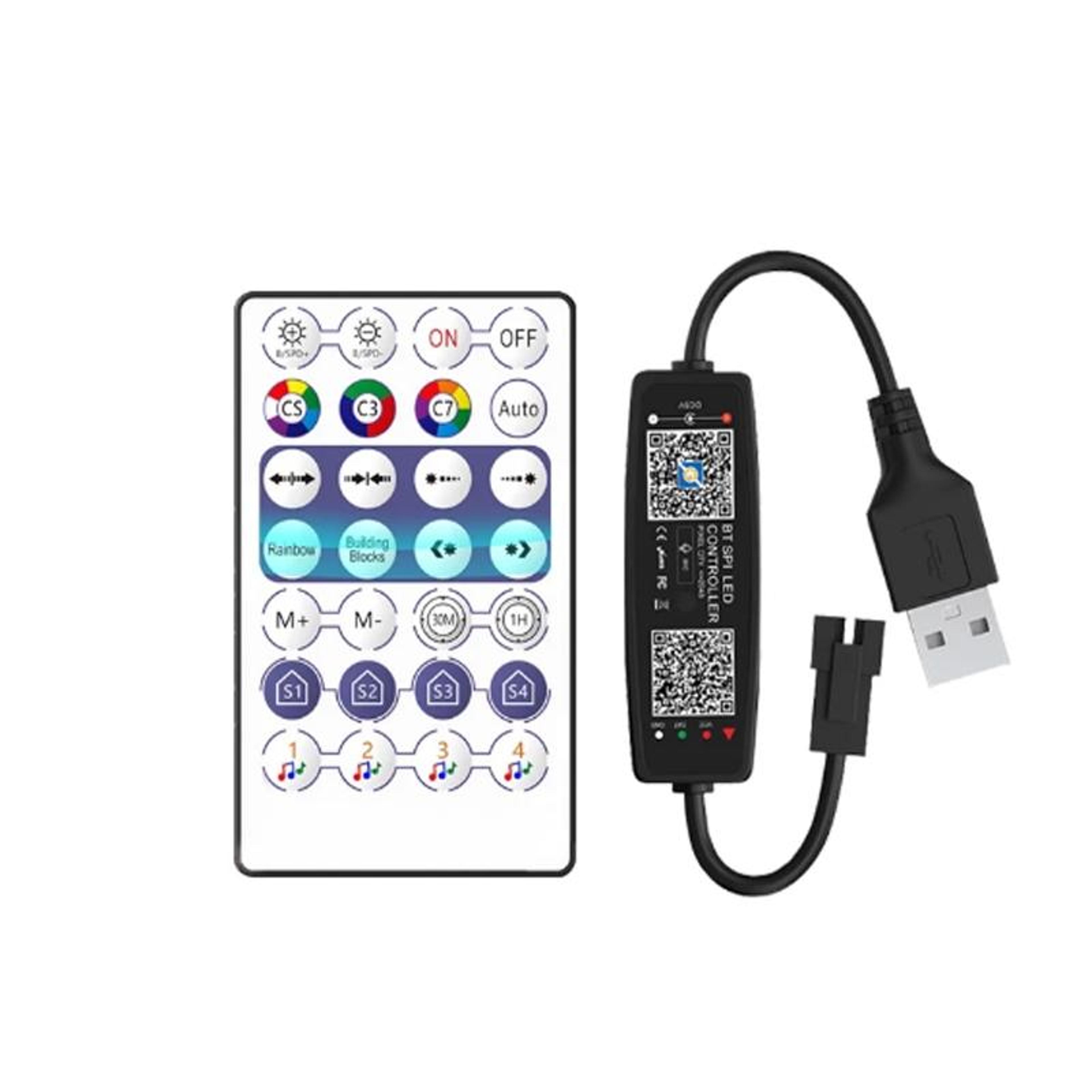 bluetooth led strip controller usb 5v app remote music sync for ws2812b sk6812 lights