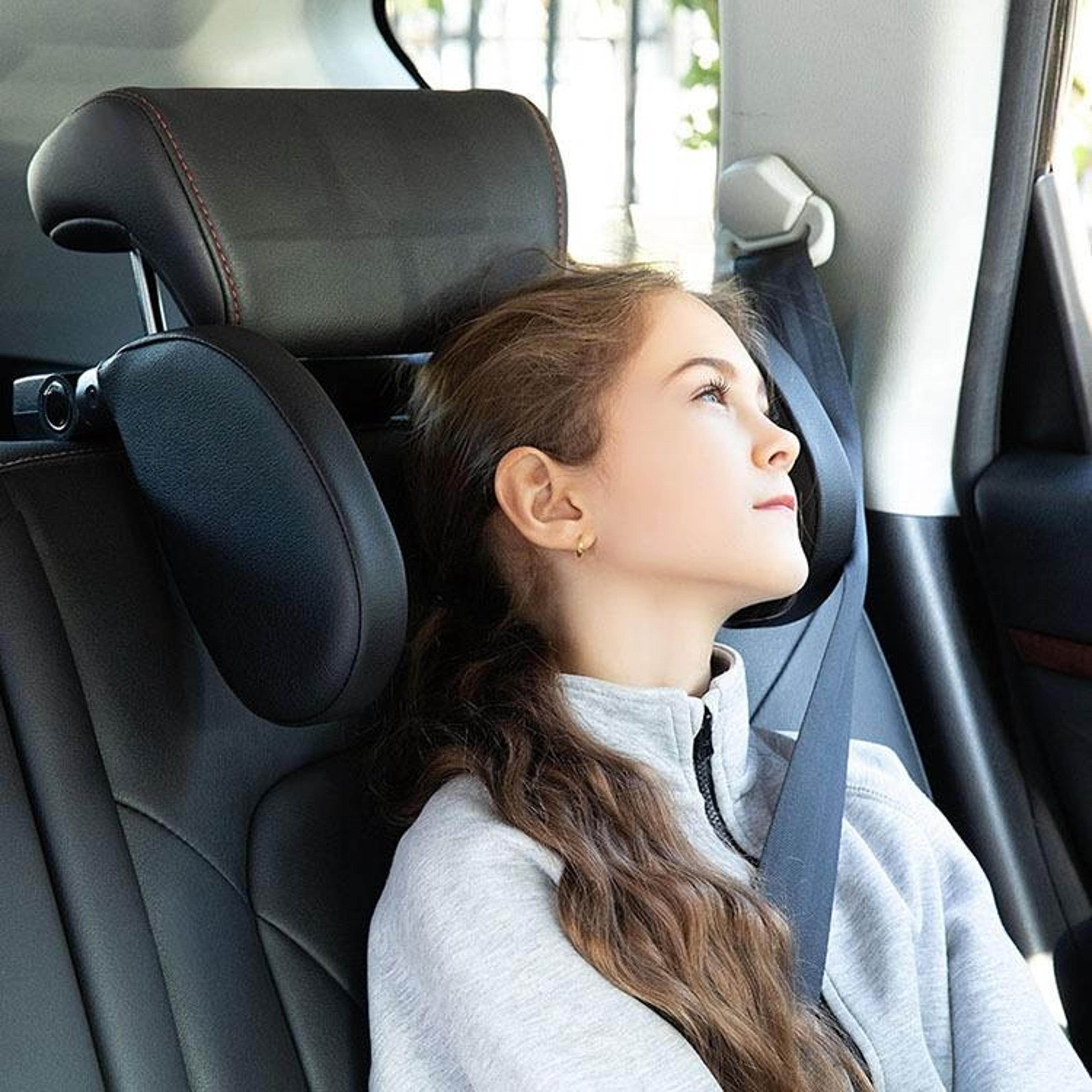 ergonomic memory foam car neck rest pillow with phone holder & hook