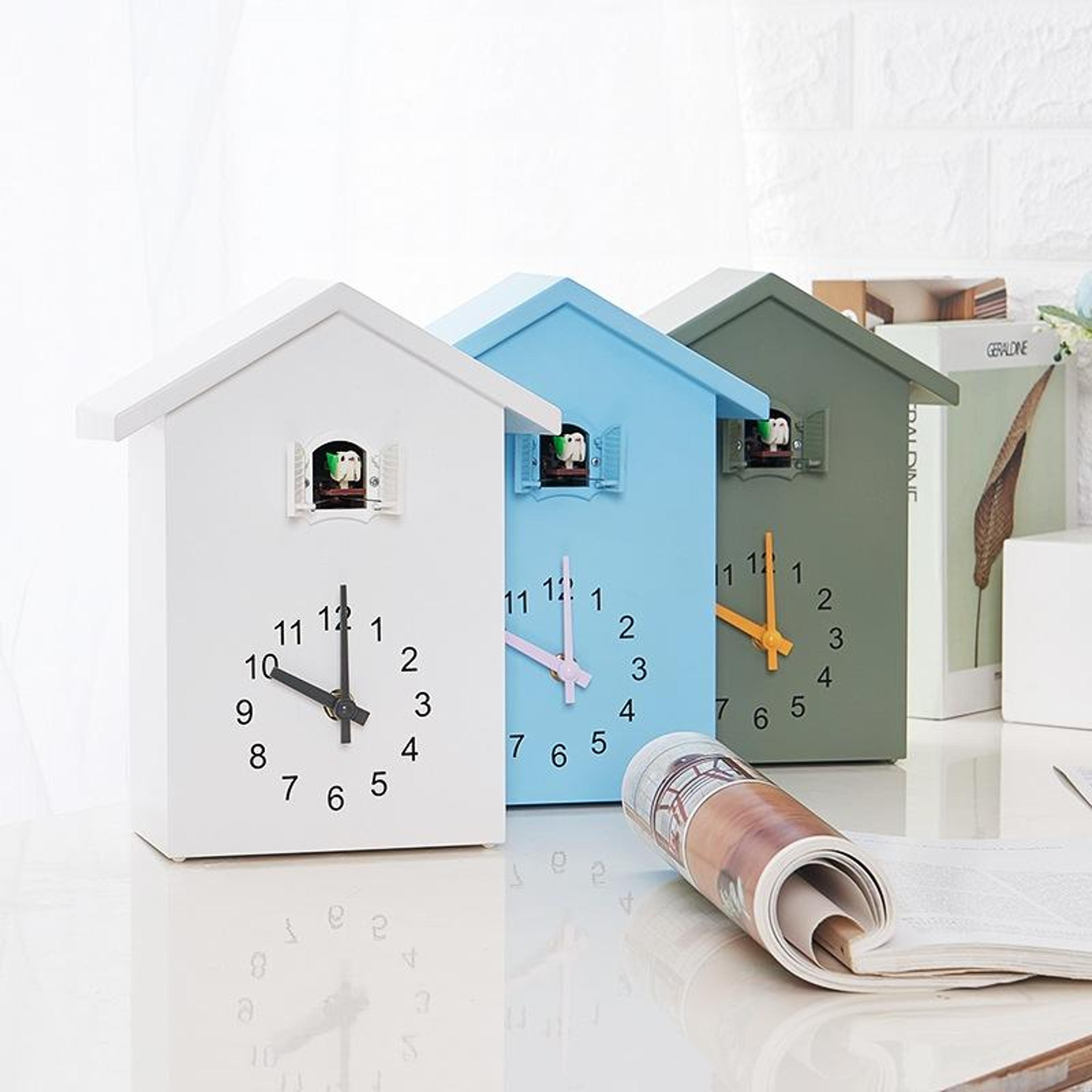 vintage cuckoo clock with bird call hourly, decorative wall clock for home & living