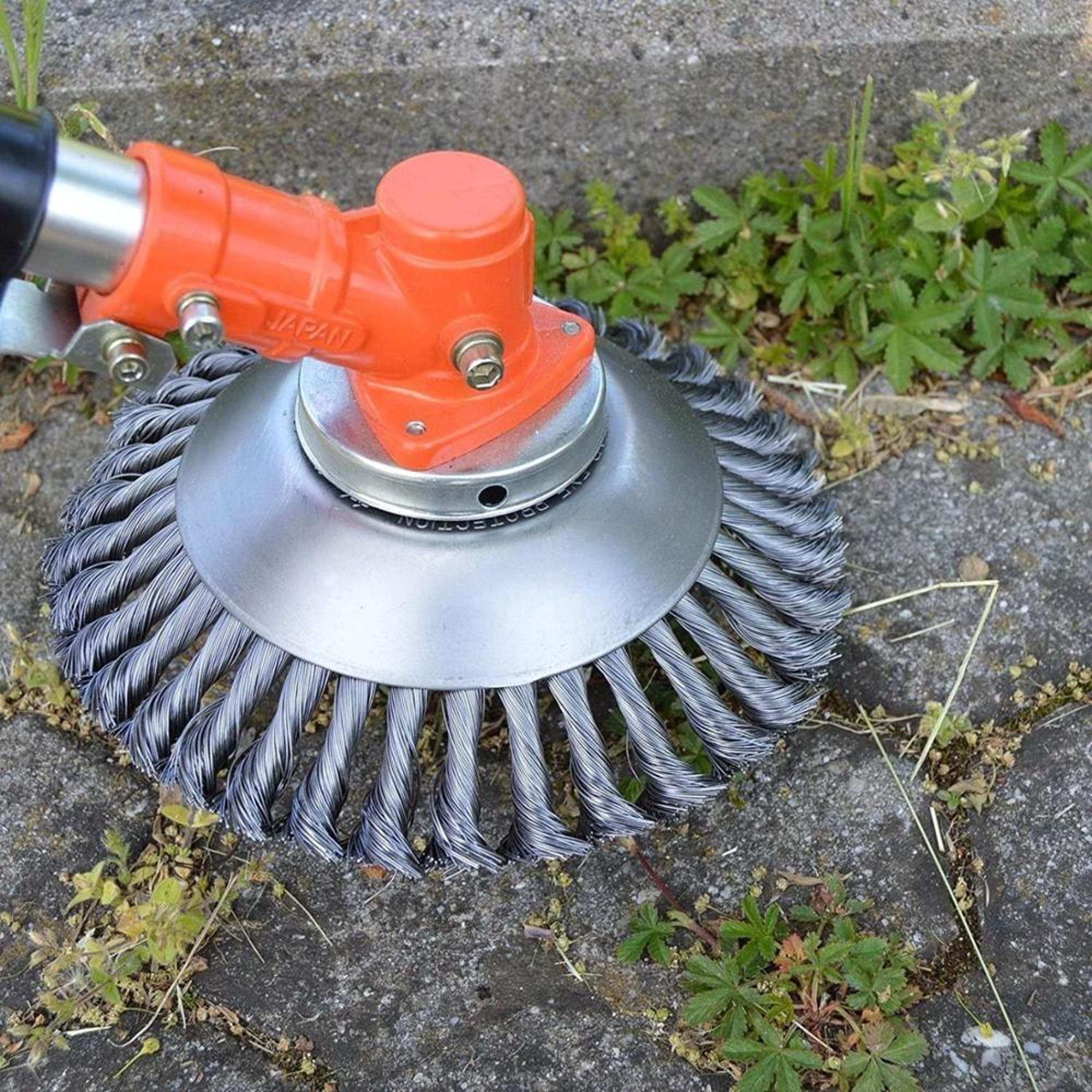heavy-duty steel wire grass trimmer head for lawn mower & weed removal
