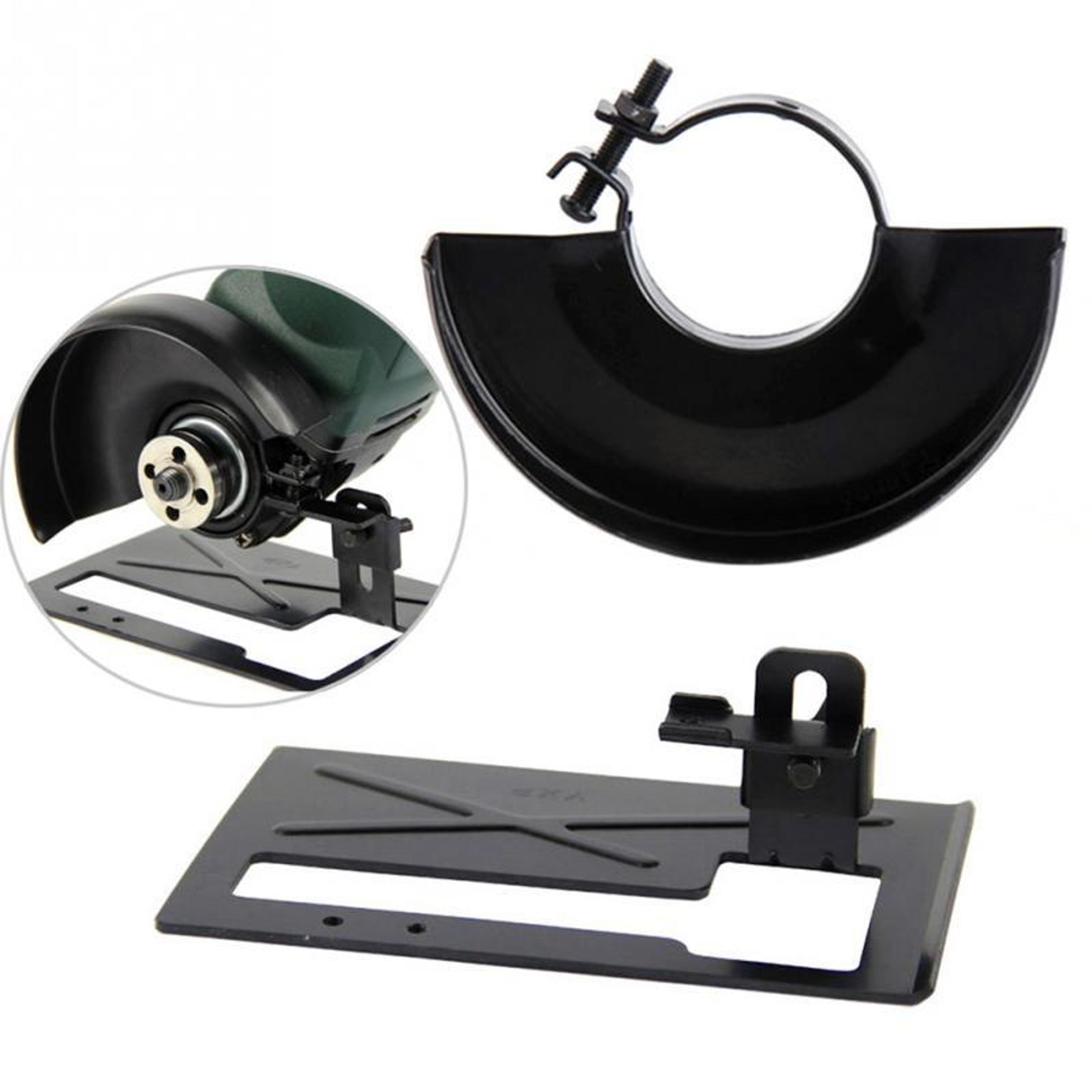 angle grinder cutting bracket with protective guard cover for safe precision cutting