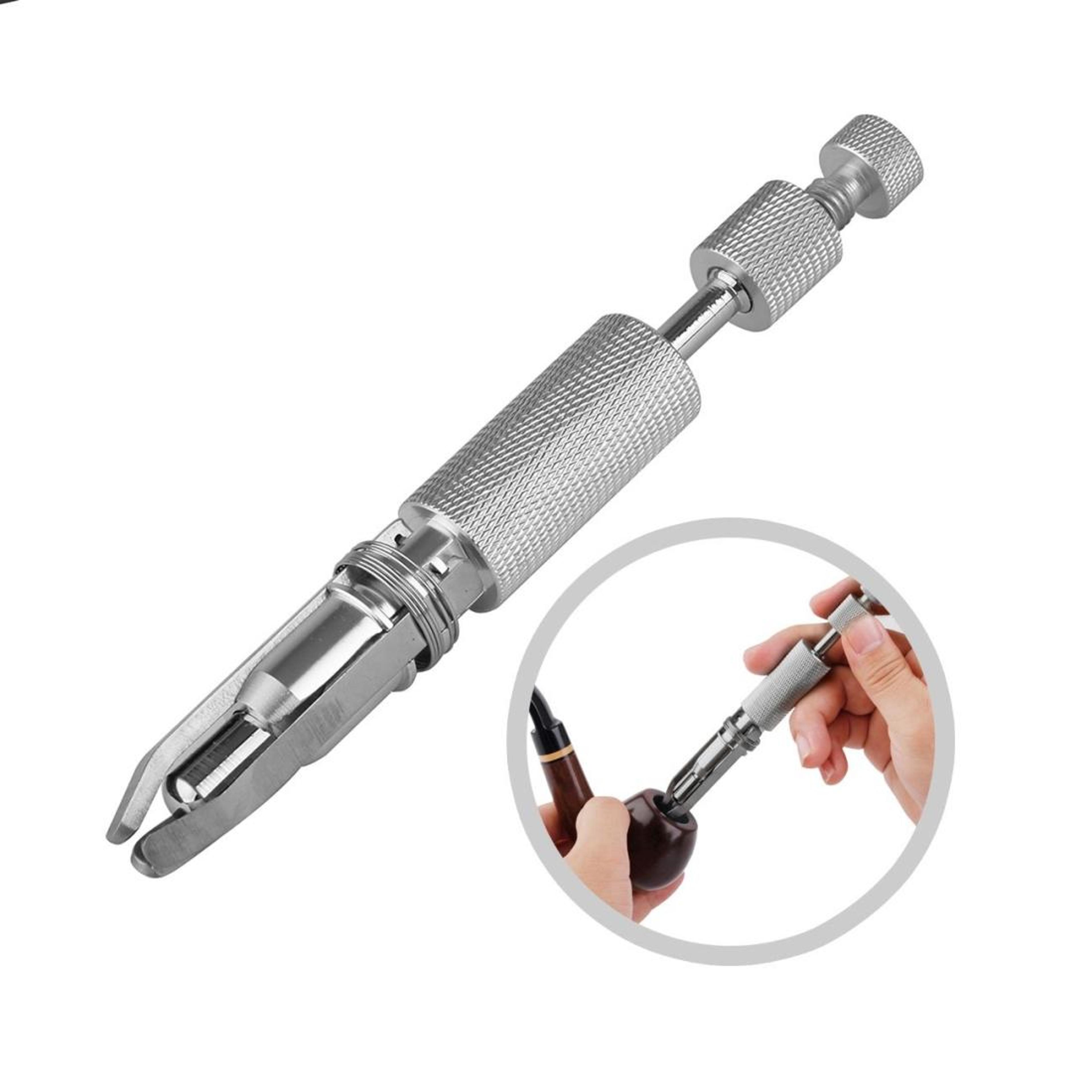 adjustable pipe carbon reamer tool with needle cleaner for tobacco pipes