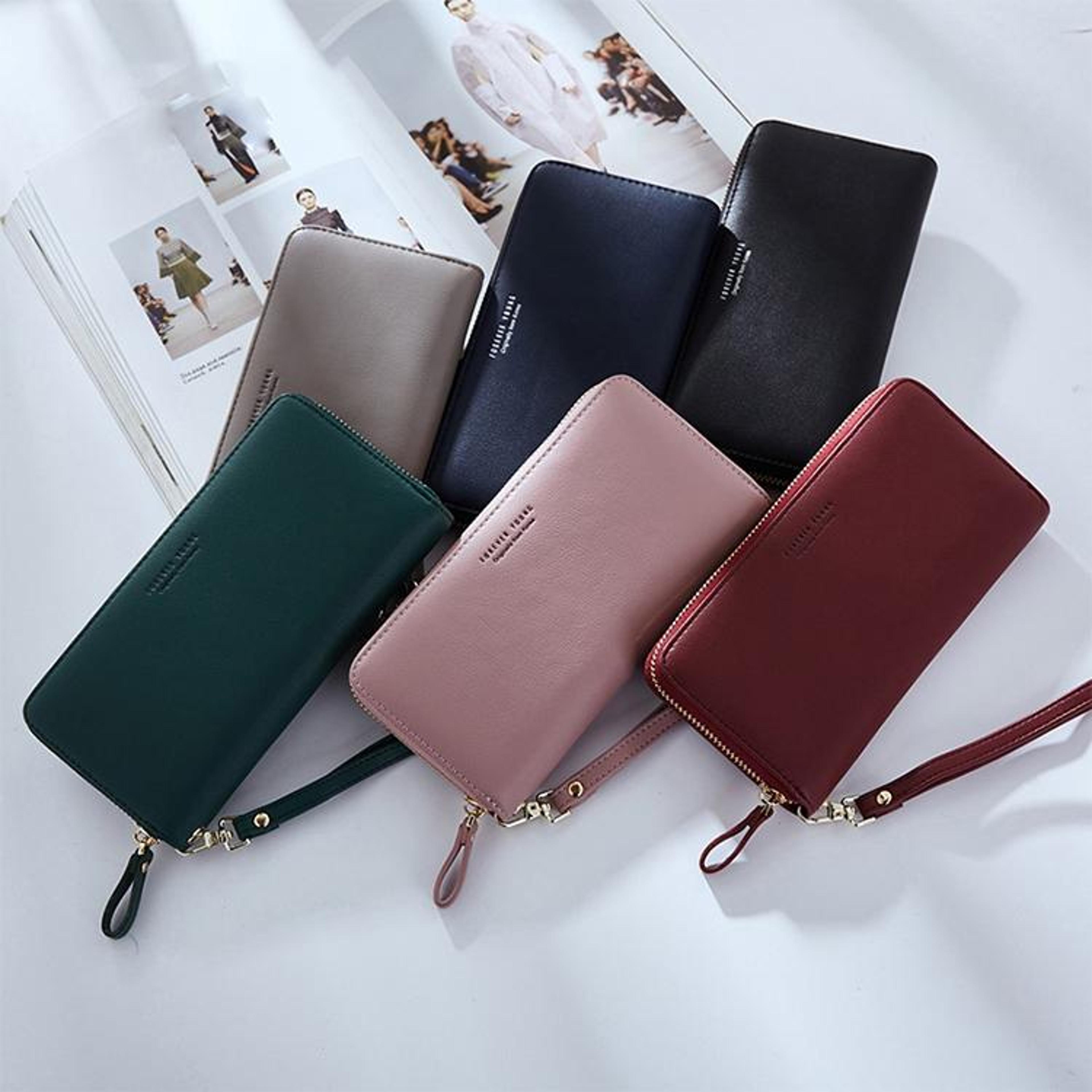 elegant women long clutch wallet with phone pocket and large capacity card holder